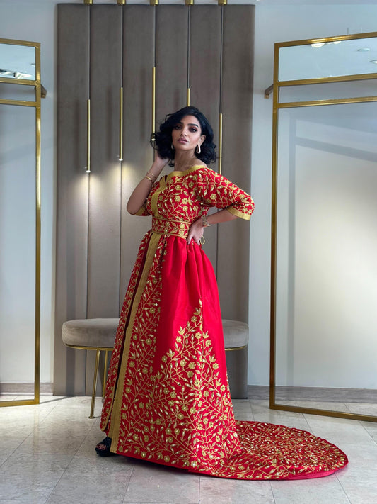 Traditional Bahraini Bridal Dress-Red