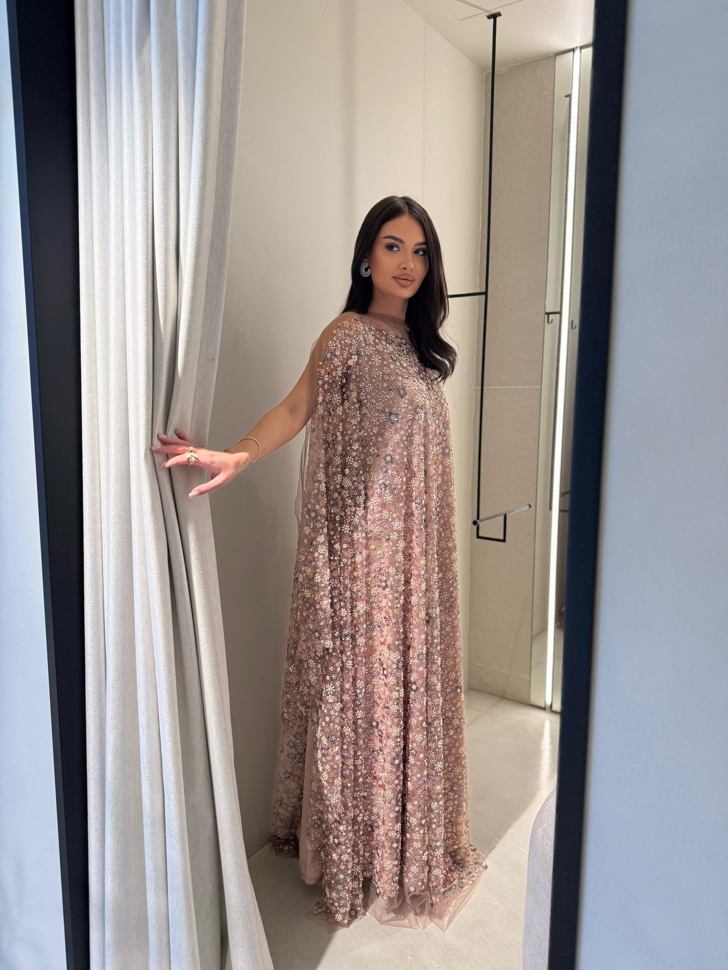 Tulle Jelwa Poncho - Nude