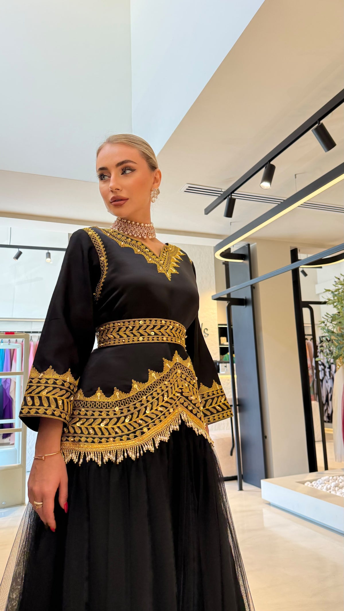 Nashel Jelwa Dress X Tulle x Pearls - Black