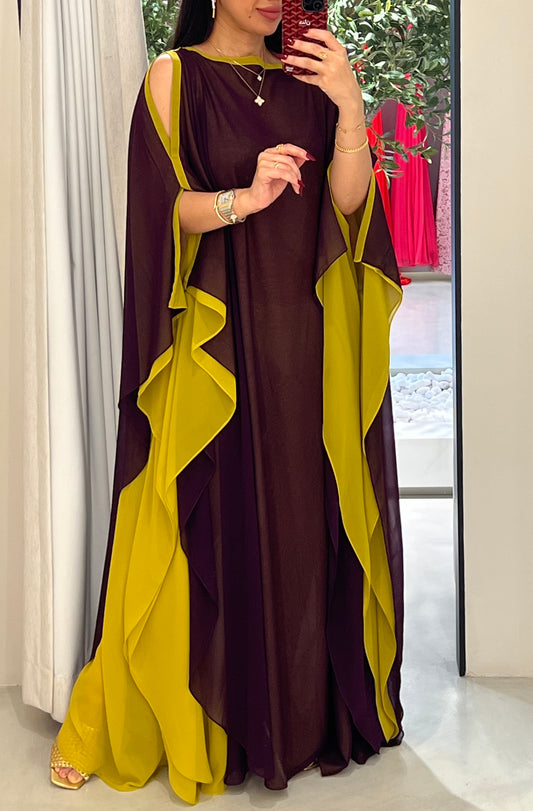 Violet x electric Green flow - Cutout shoulders