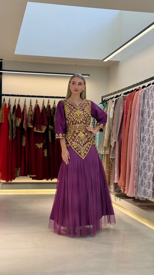 Nashel Jelwa Geometrical Dress X Tulle- lilac