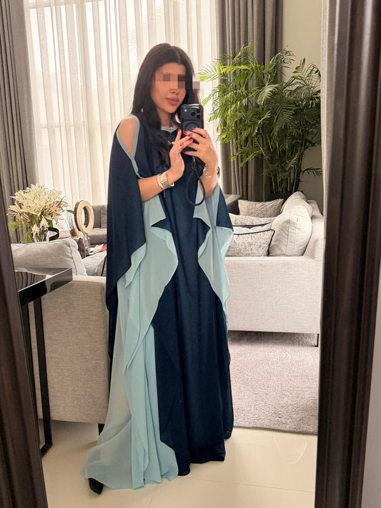 Navy x Blue  Flow• Open shoulders•