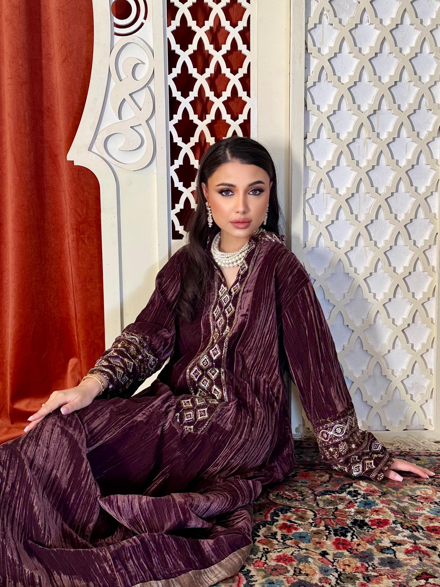 Velvet Winter Kaftan-Chocolate