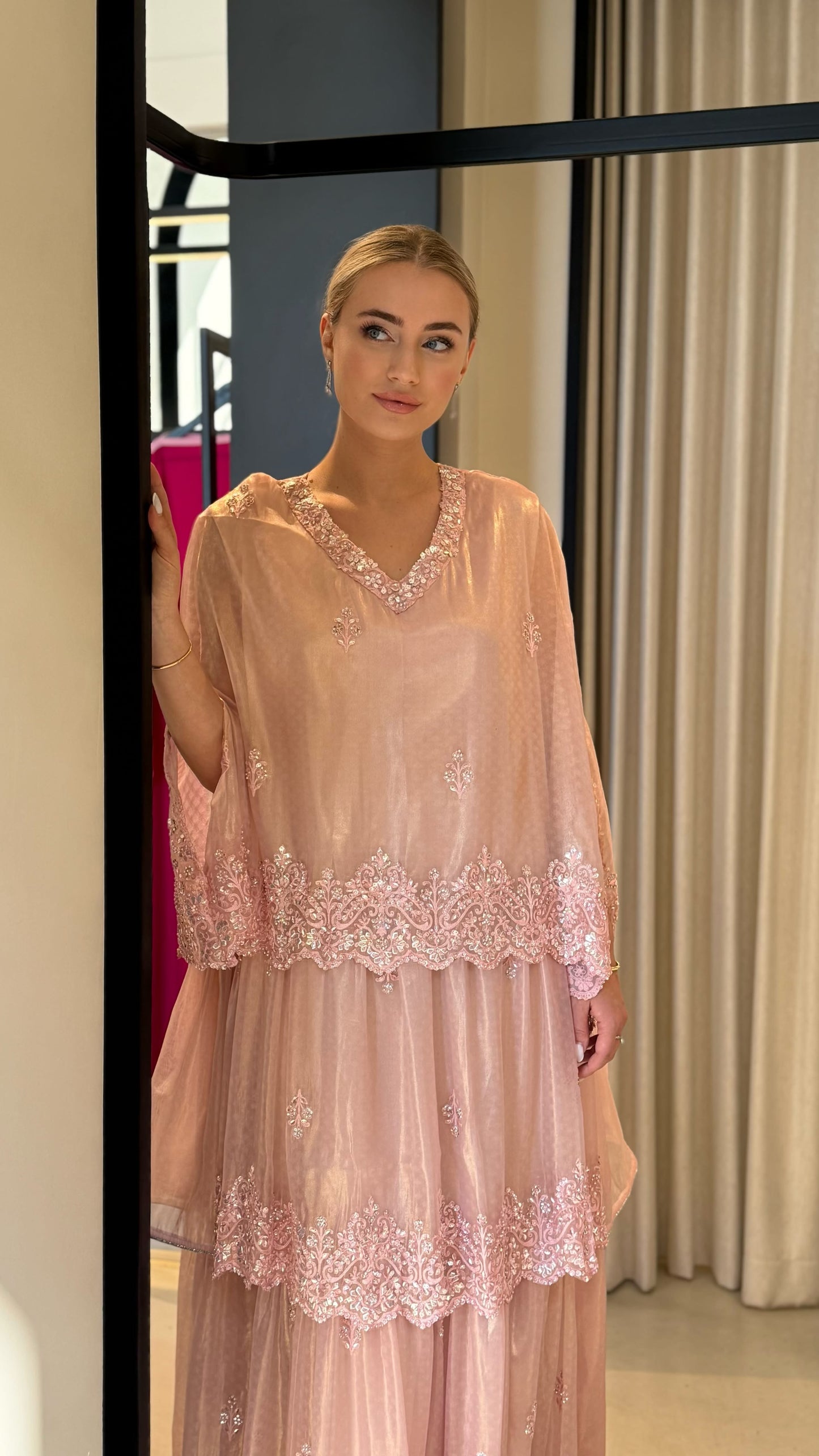 Triple Layer Cape - Blush