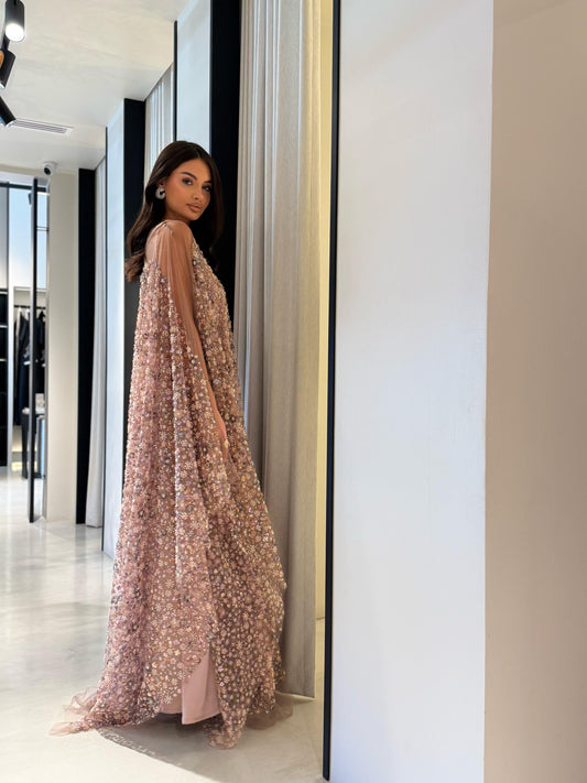 Tulle Jelwa Poncho - Nude