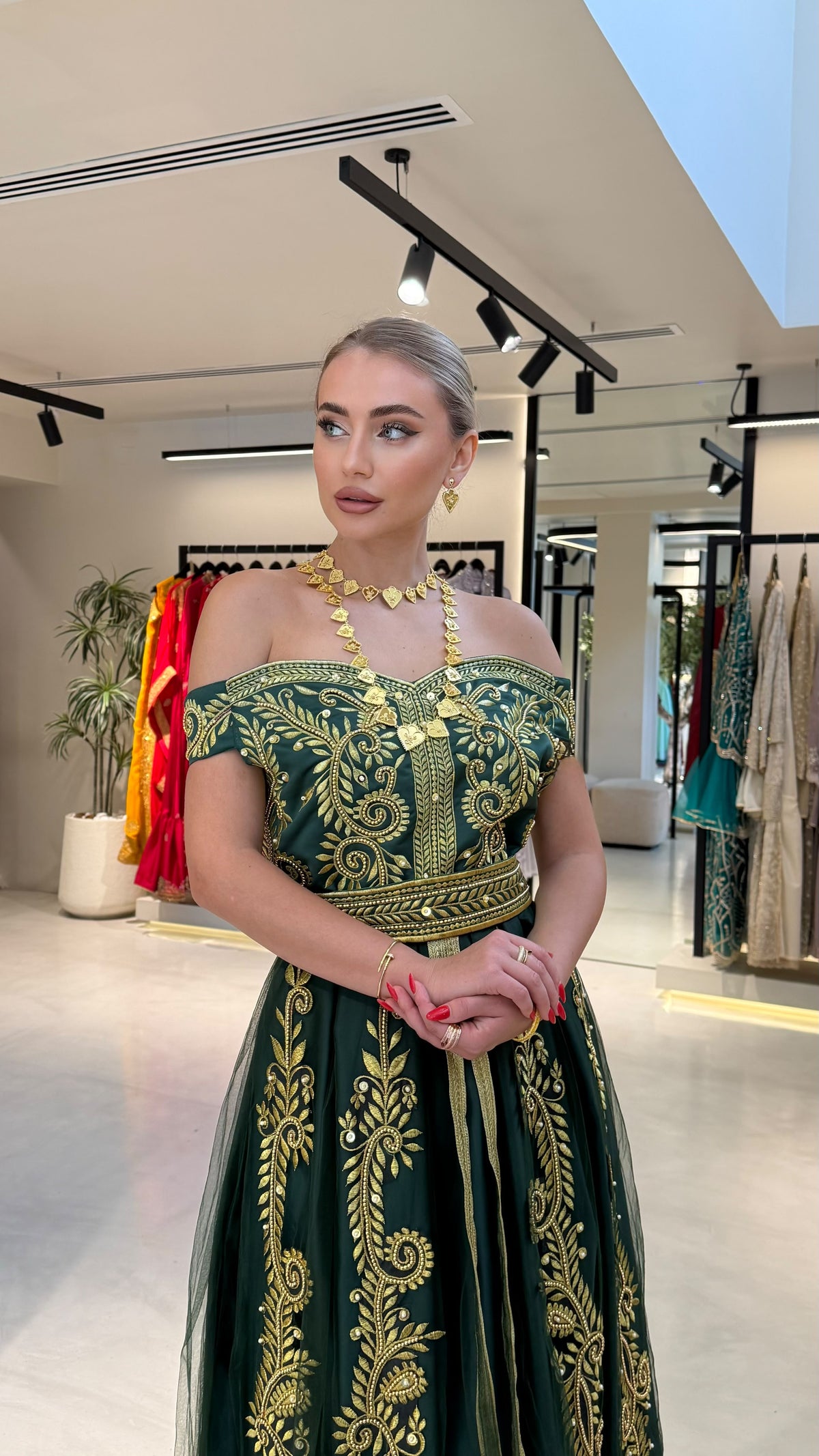 Nashel Bridal Jelwa Dress- Green x Gold