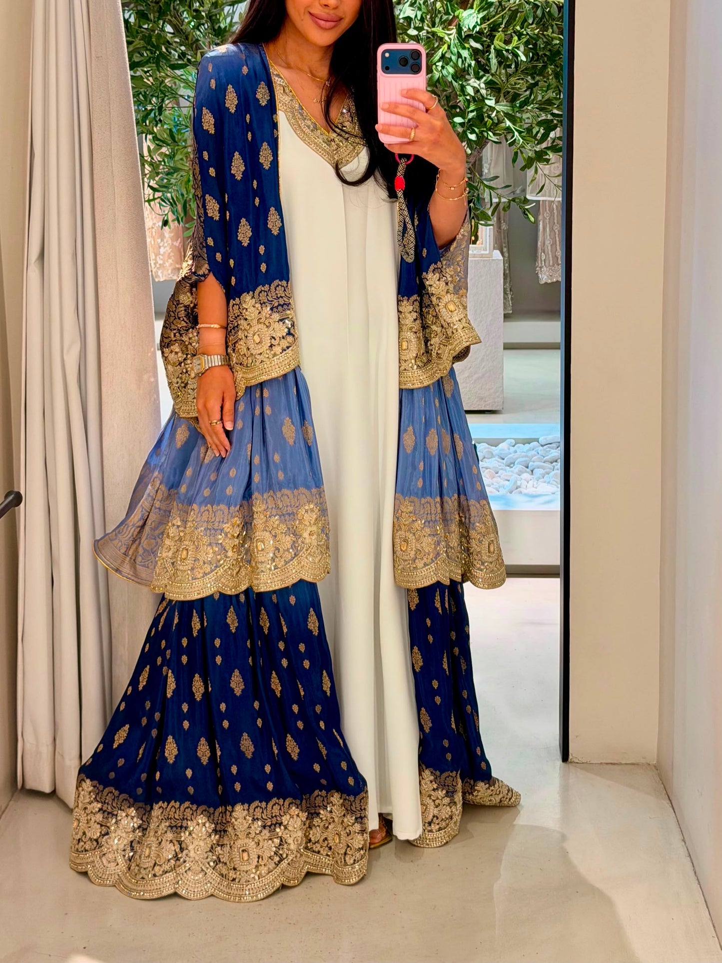 Triple Layer Jelwa Bisht Kaftan -Ombré
