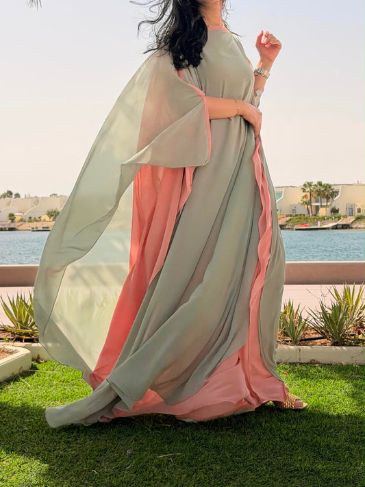 Flow light green x Peach - closed shoulders