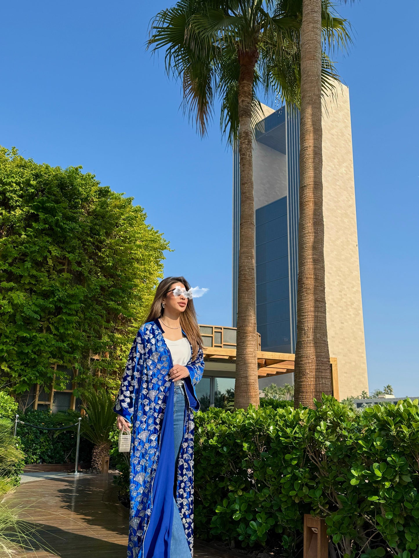 Velvet Bisht - Royal Blue x silver Embellishments