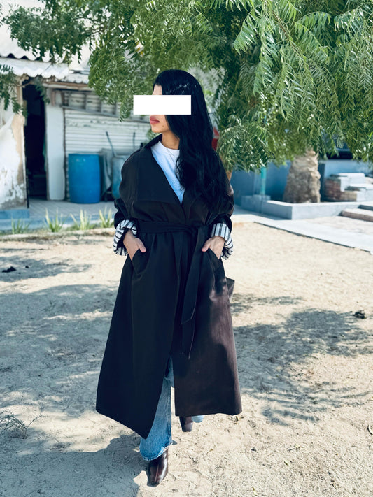 Winter Trench Coat- Chocolate Brown