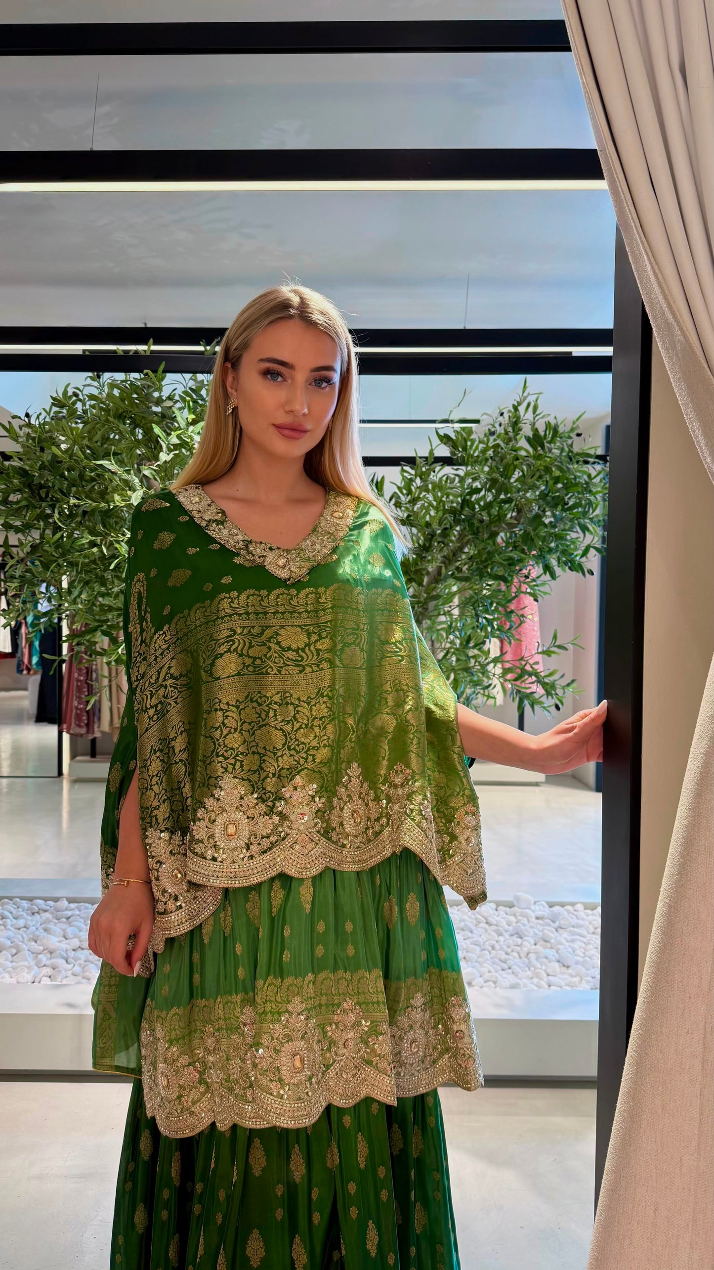 Triple Layer Cape - Green