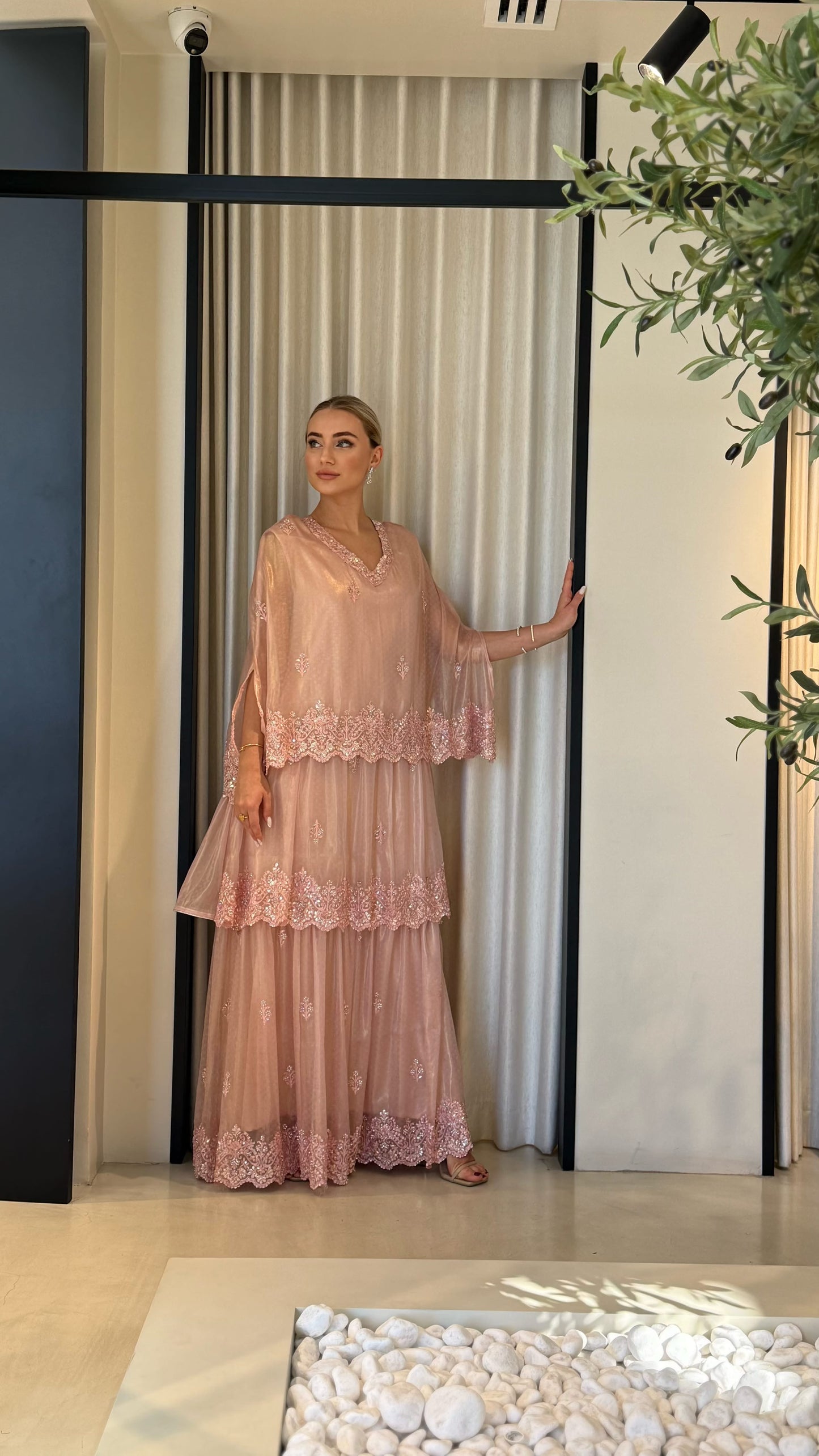 Triple Layer Cape - Blush