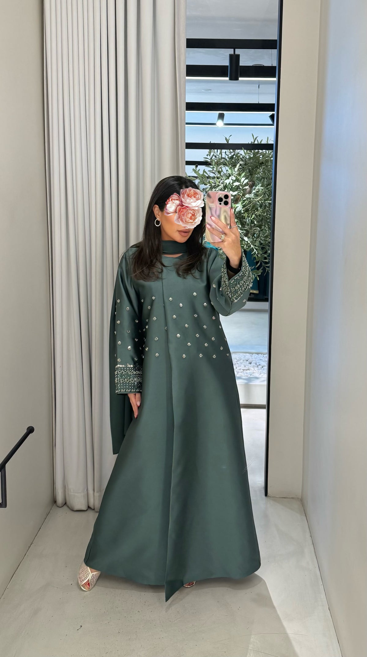 Premium Abaya Collection - Teal Embellishments