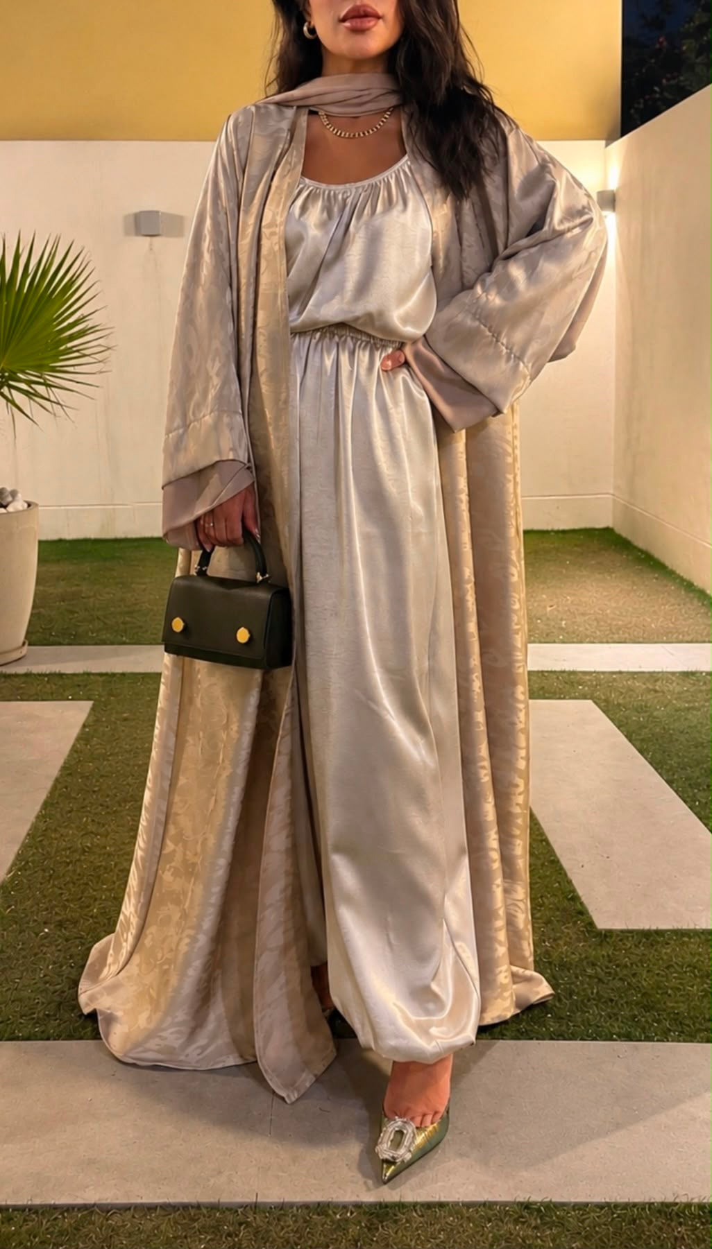 Silk Abaya -cream