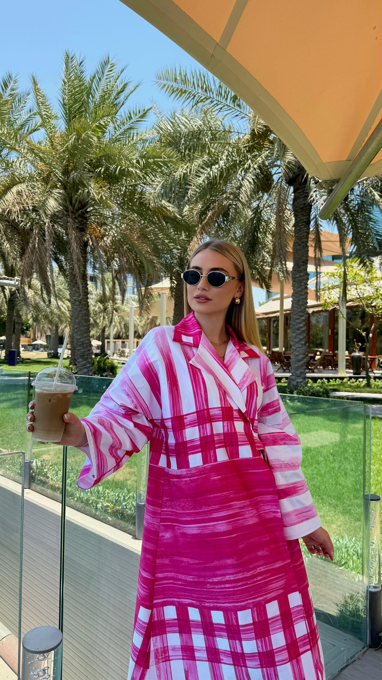 Summer Collection - white x pink wrapped Dress set