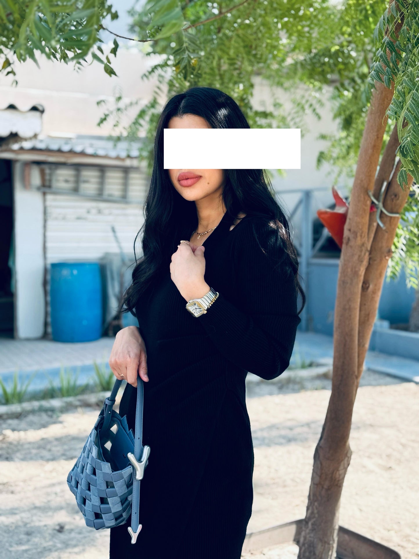 Winter Dress  - Draped wool Black