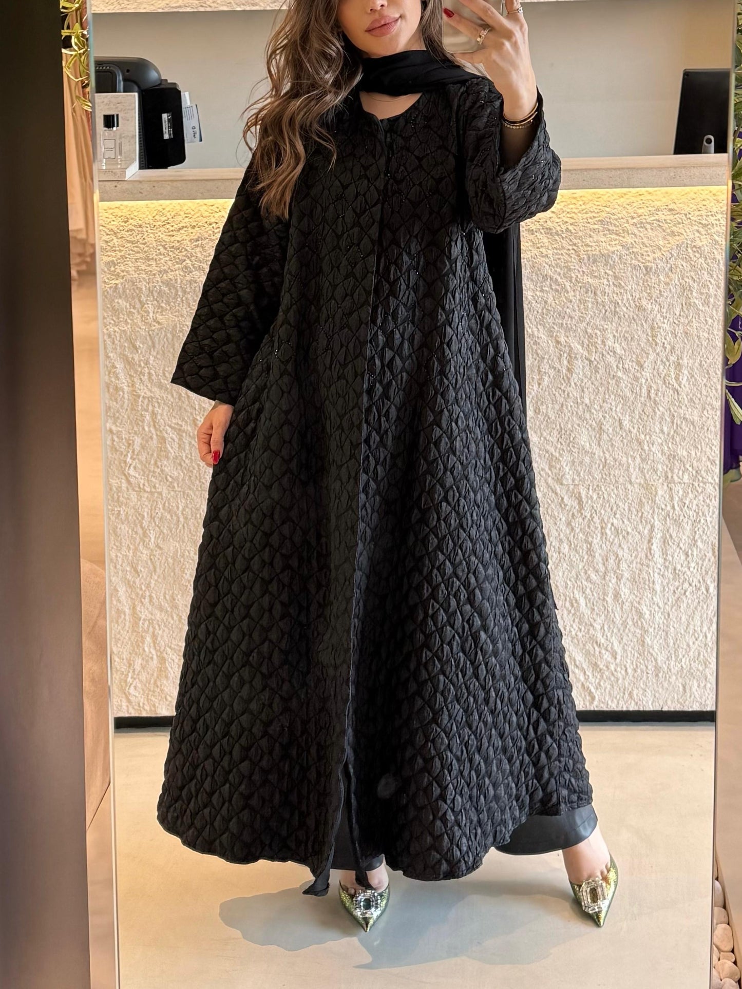 Winter Abaya- Puffy Black