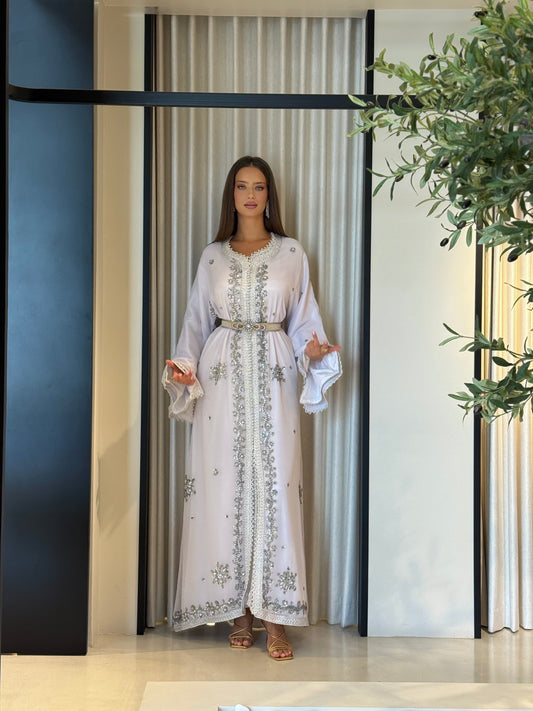 Morrocan White x silver Kaftan