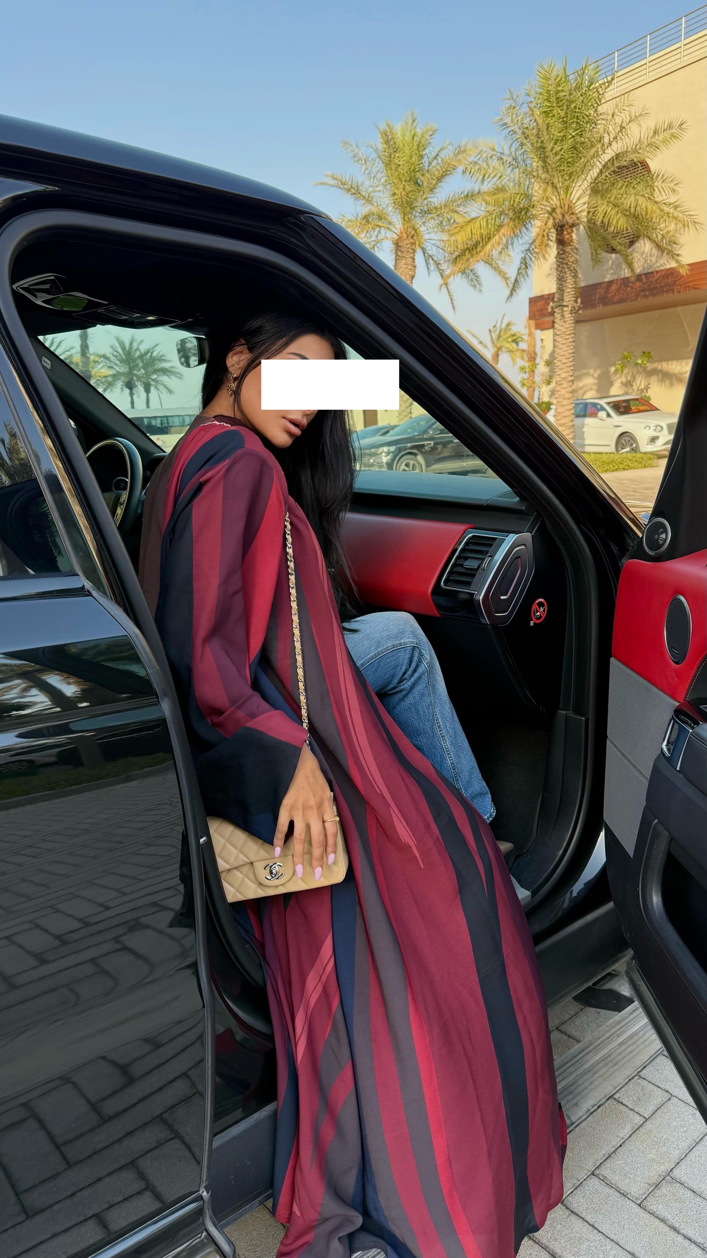 The Double Printed Chiffoun Abaya -Maroon