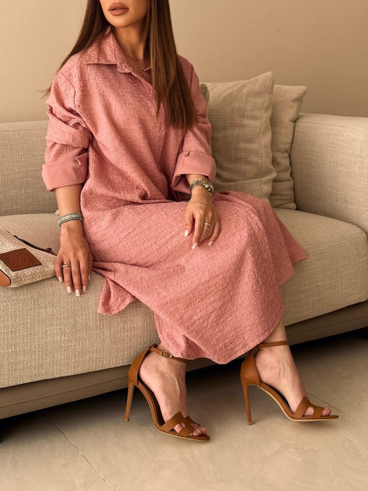 Pastel Summer Shirt Kaftan - Blush