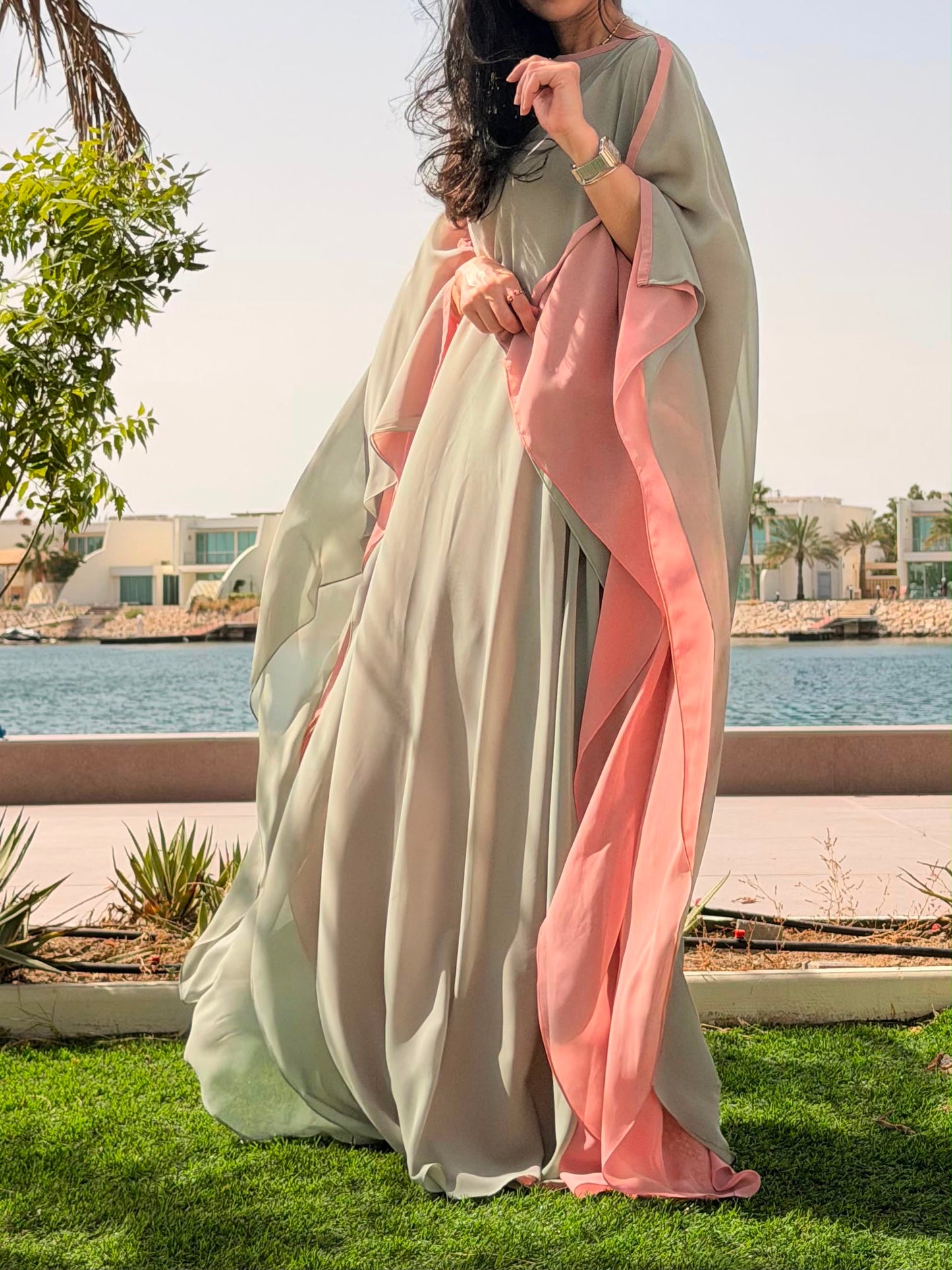 Flow light green x Peach - open shoulders