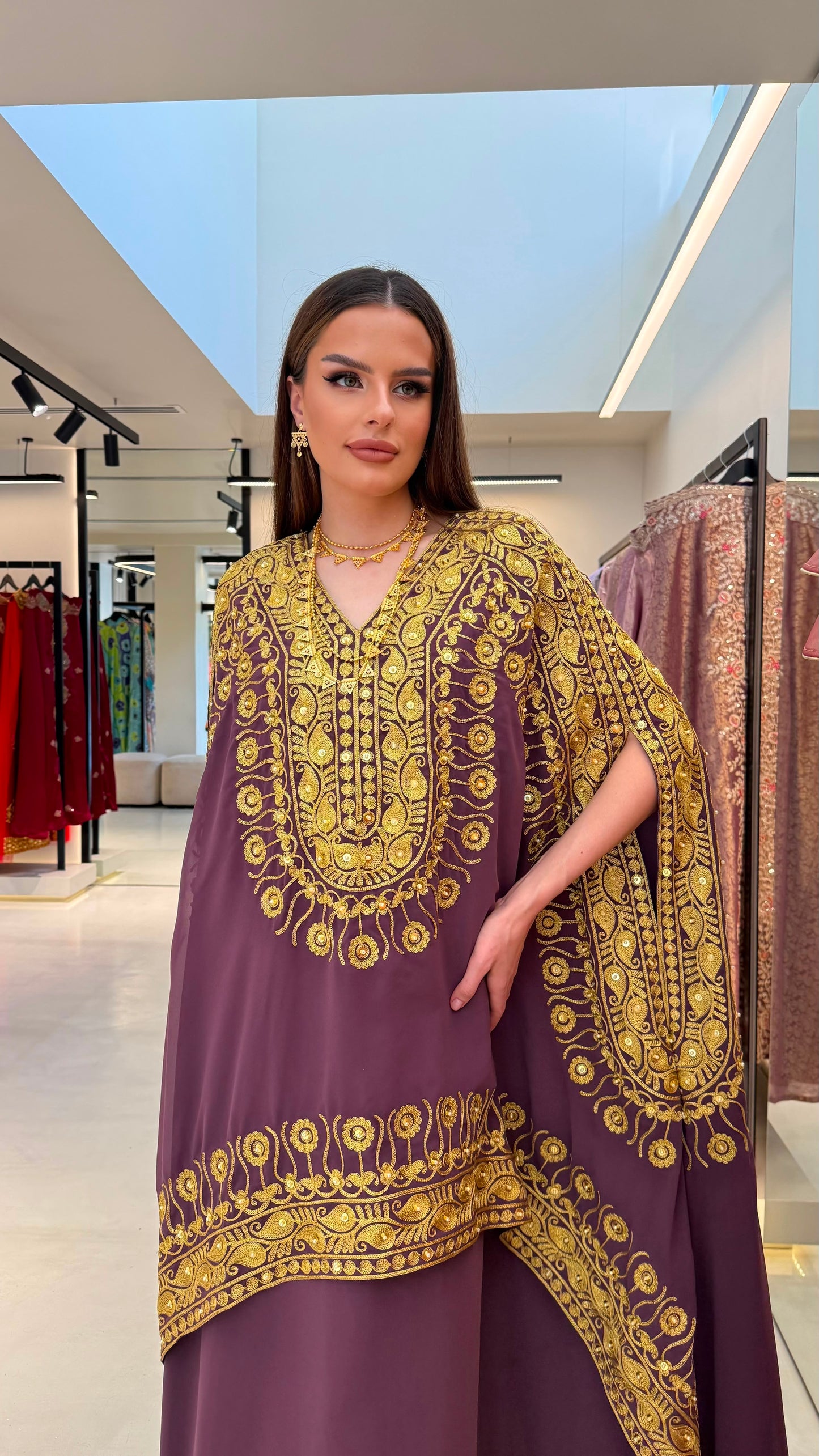 Cape Nashel Jelwa kaftan - plum