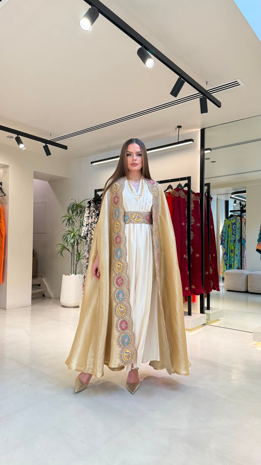 Cape Bisht Jelwa kaftan - Beige