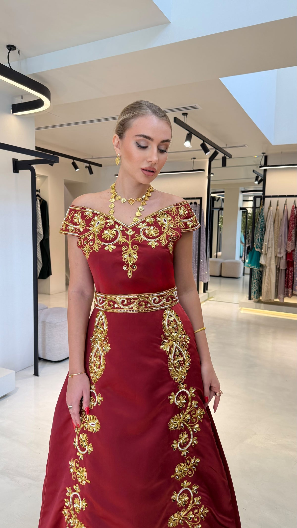 Nashel Jelwa Bridal Dress- Maroon