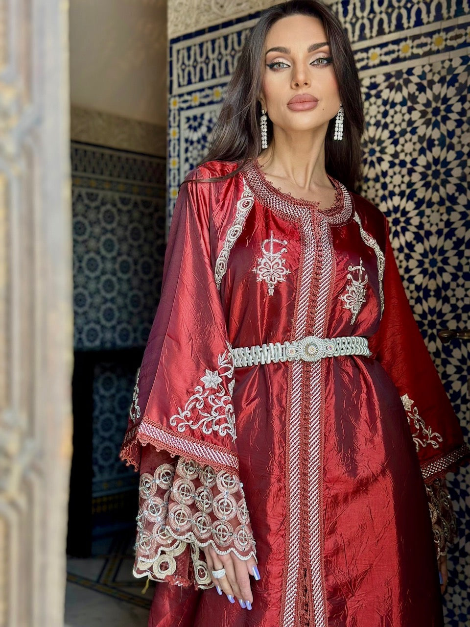 Morrocan Kaftan -Burgundy