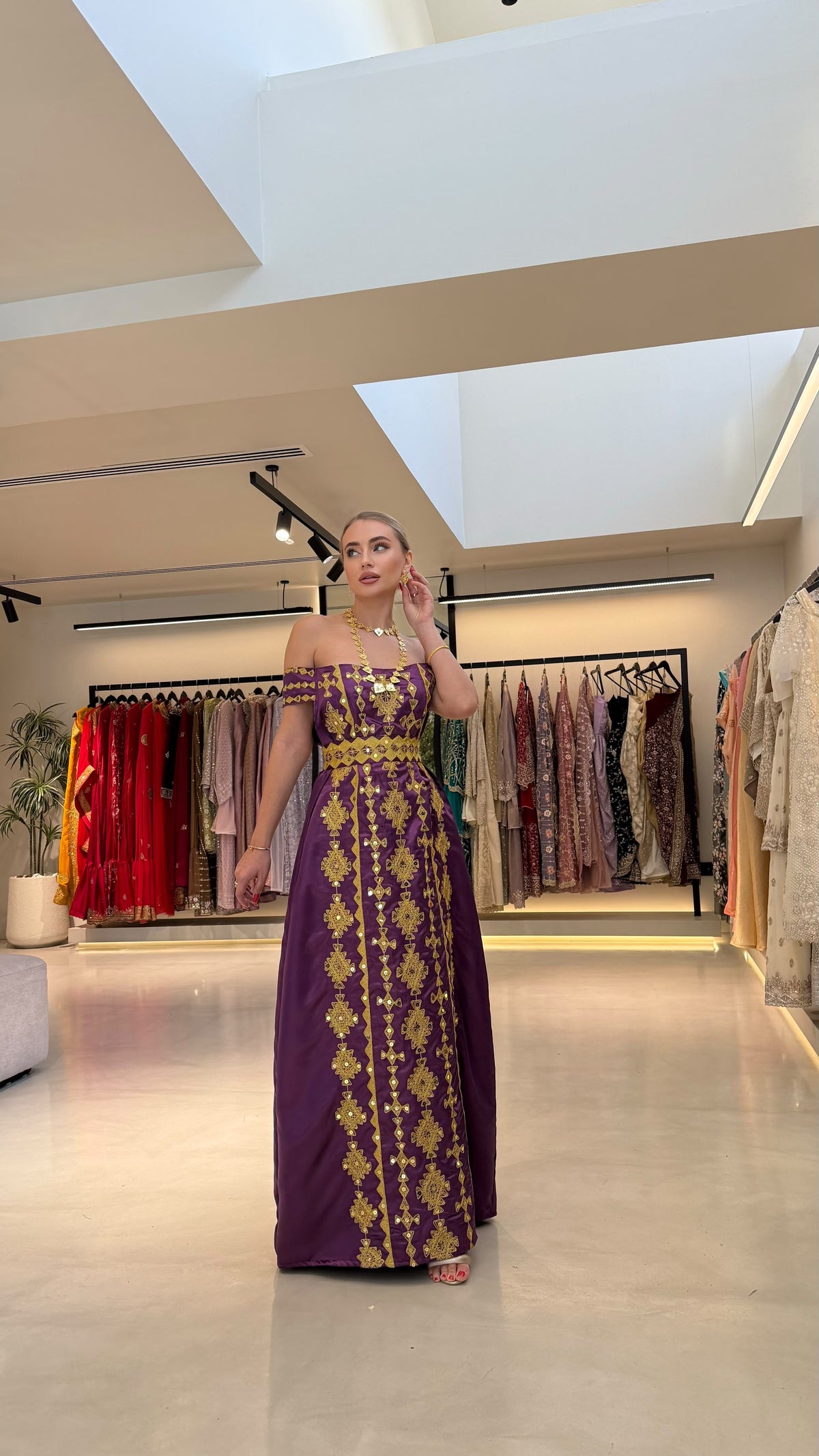 Nashel Jelwa Dress- Purple