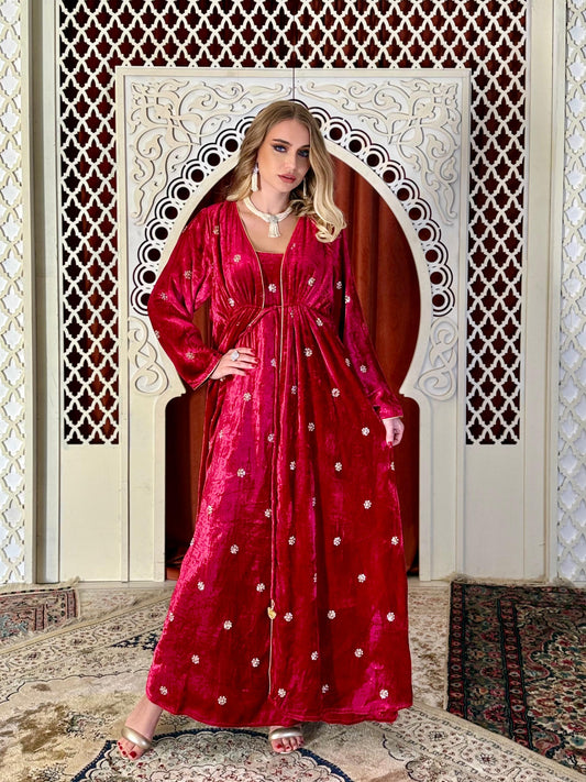 Velvet Maroon Kaftan