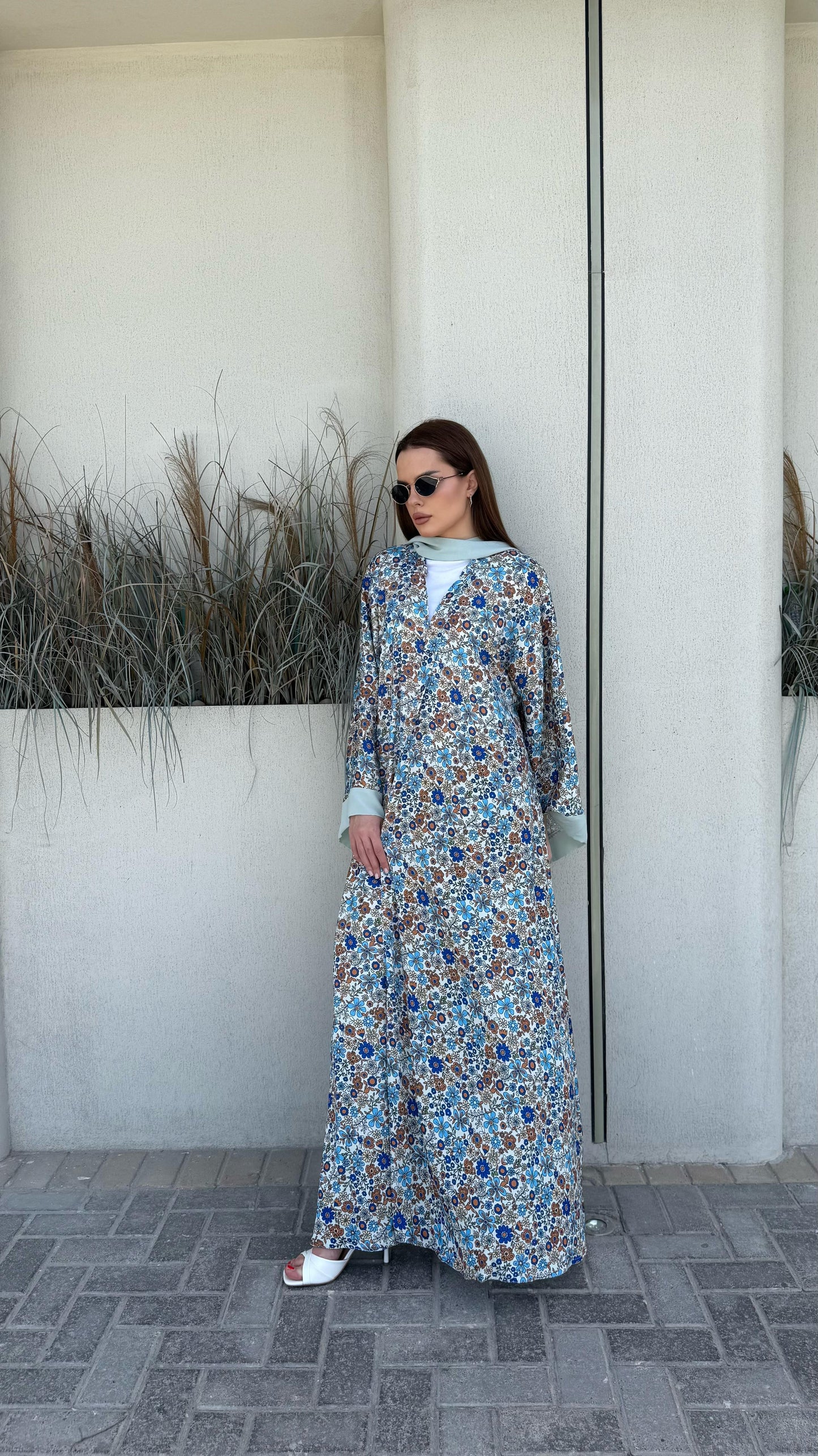 Florals Abaya -blue florals