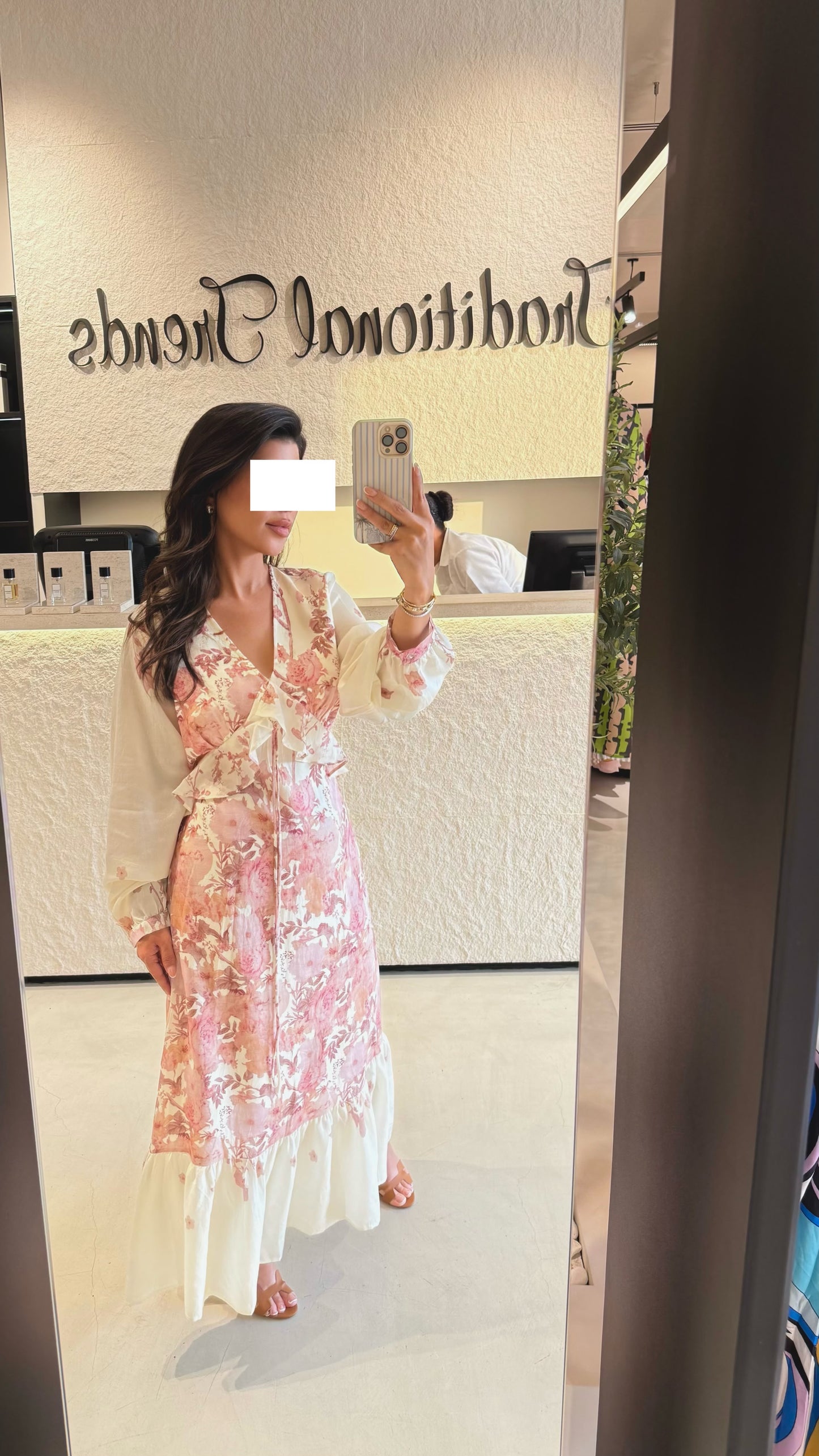 Summer Collection - Pink feminine ruffles printed linen dress