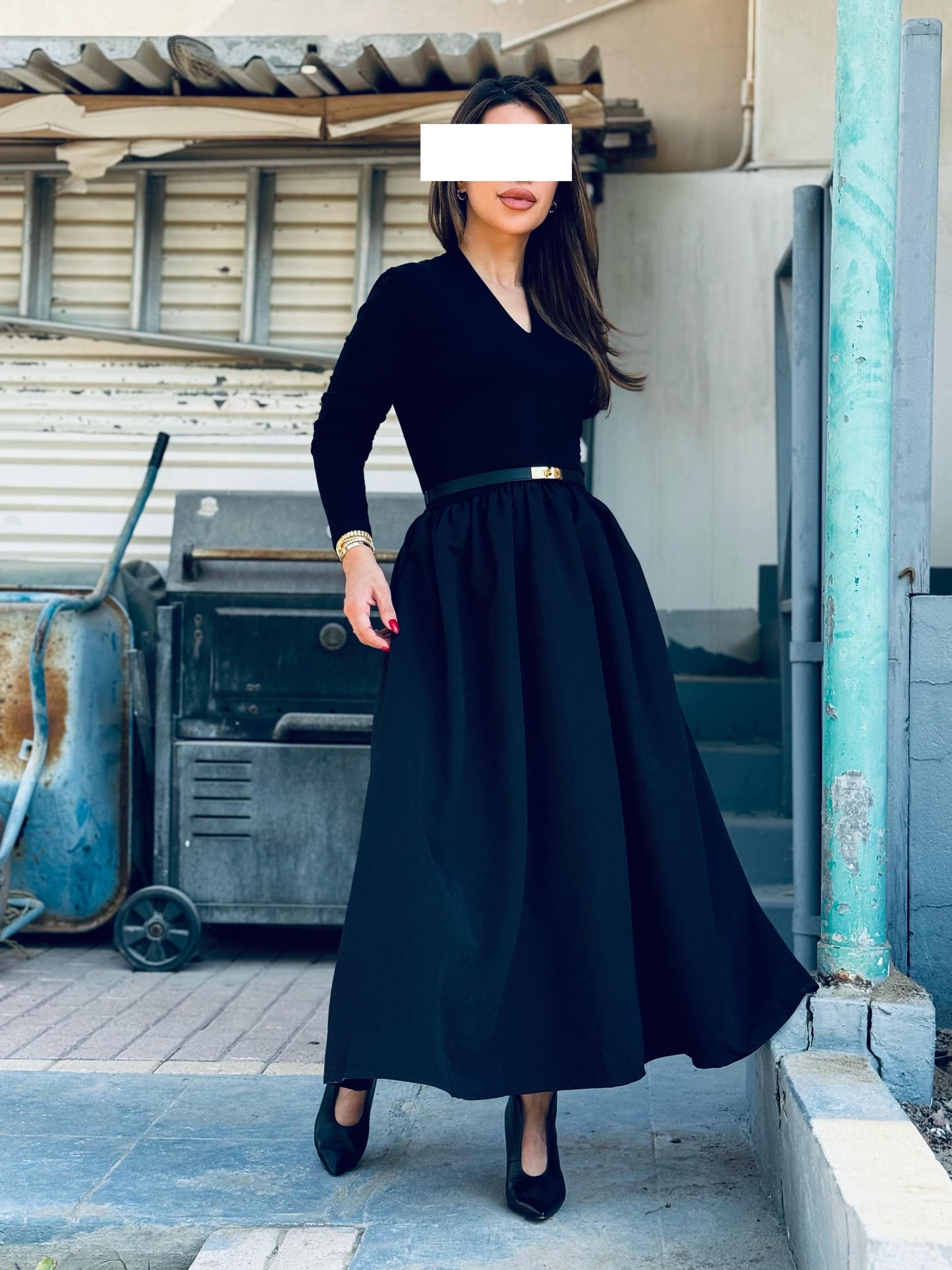 Winter Dress - Midi x Black