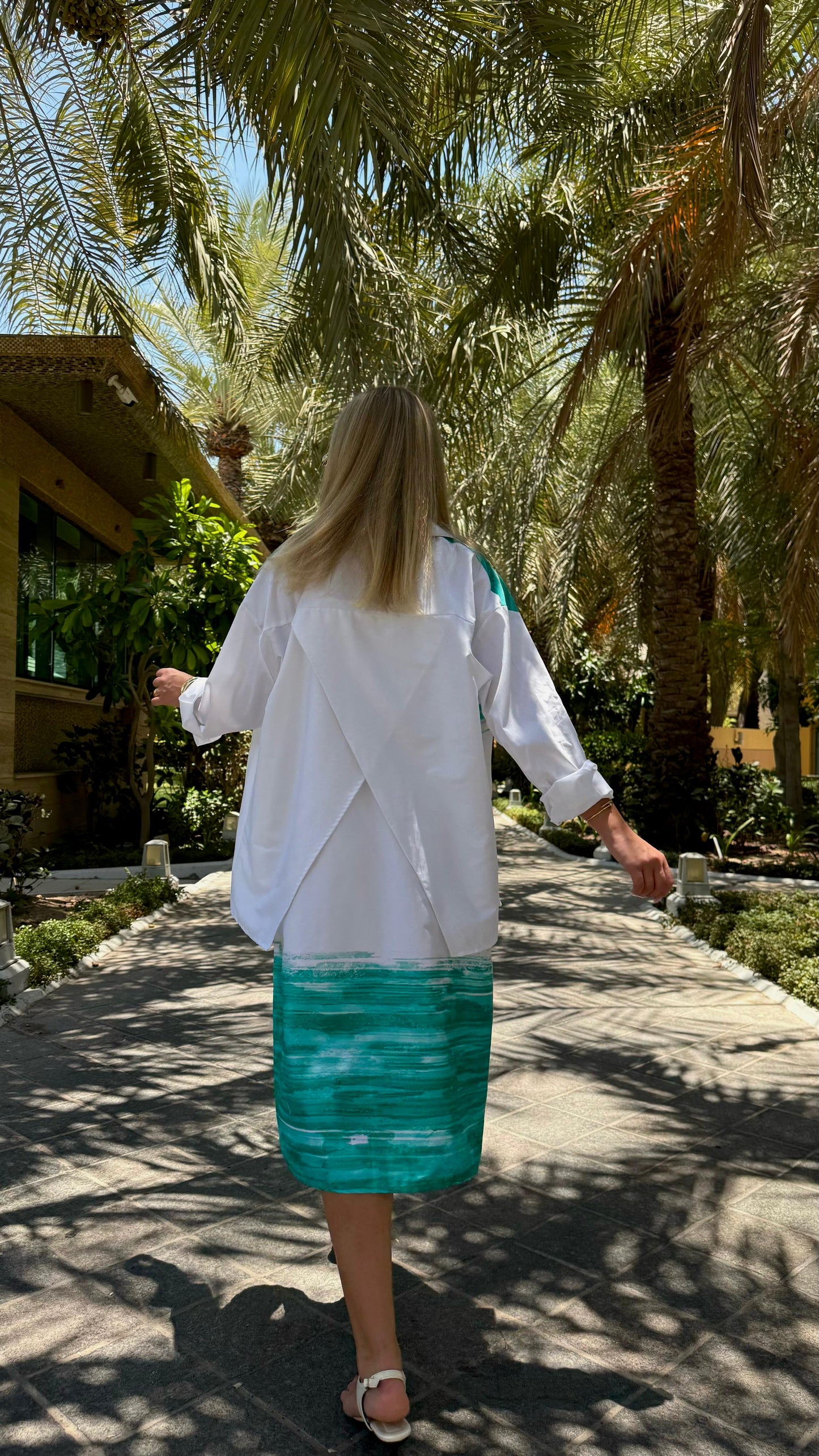 Summer Collection - green x white 2piece shirt/ Dress set
