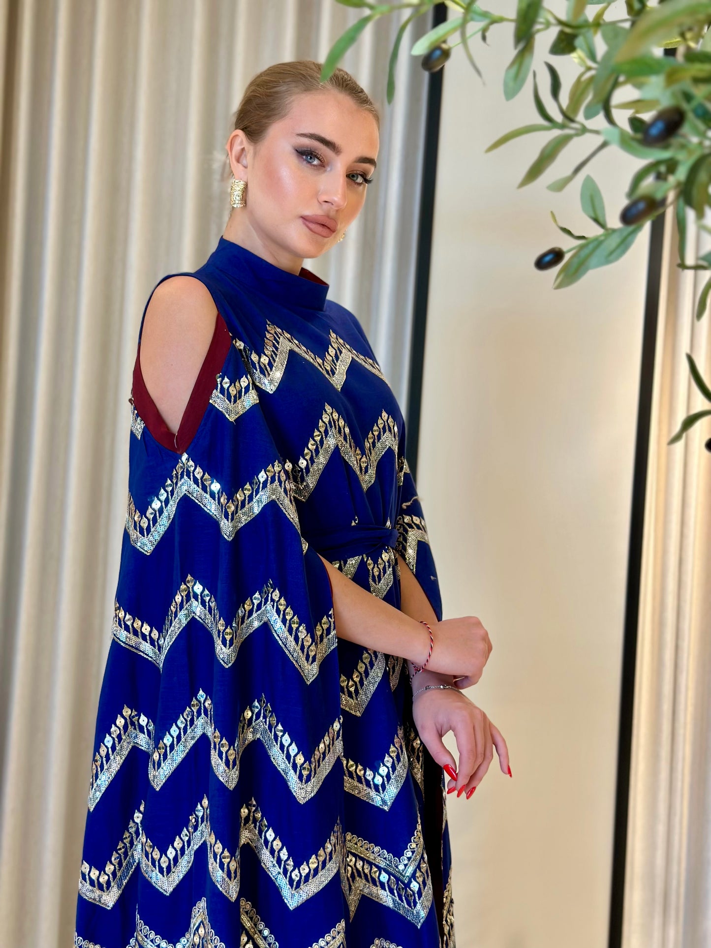 Jelwa Zigzag Navy Kaftan/Dress