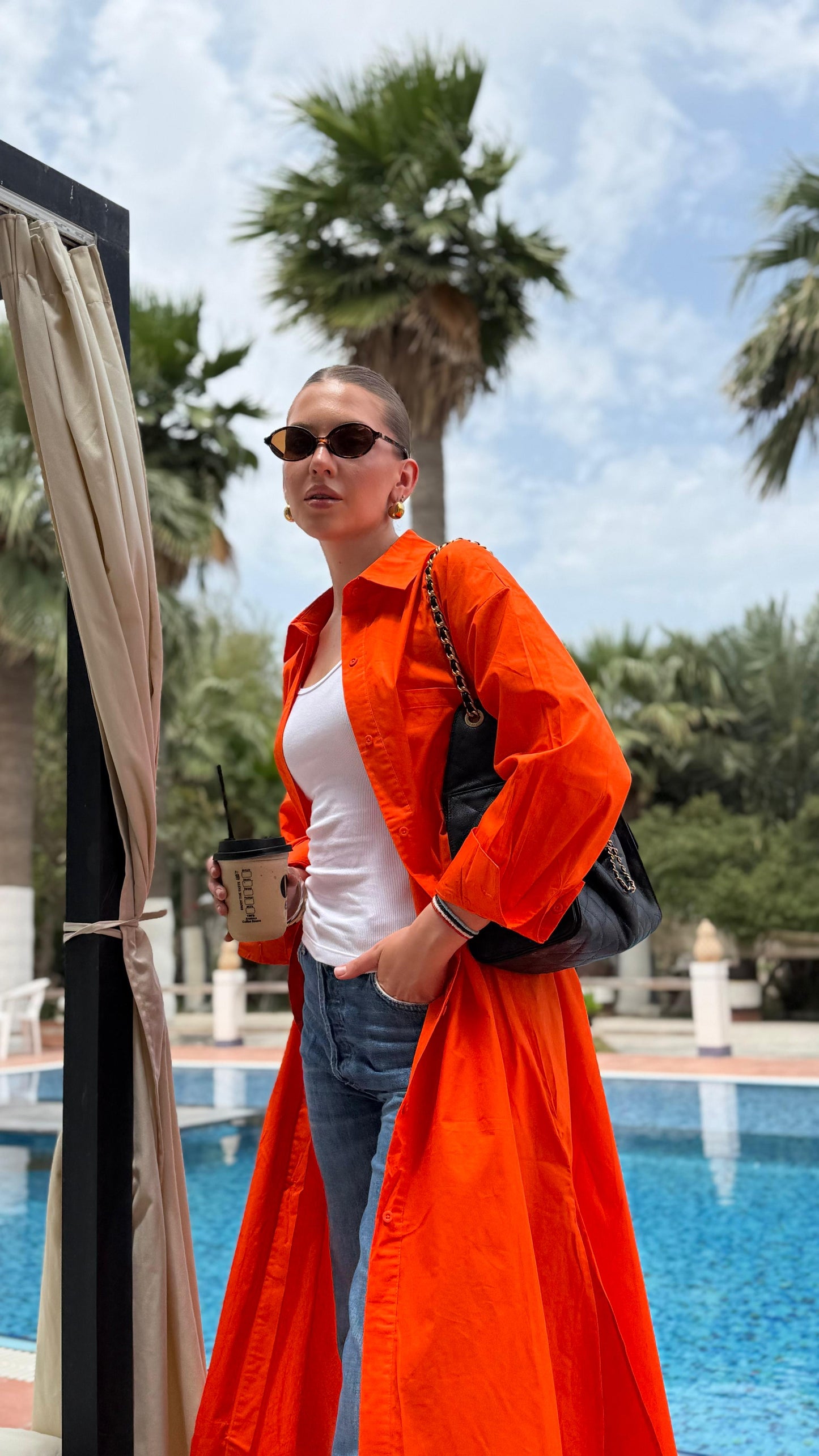 TT Summer Longline Shirt/Dress- Orange