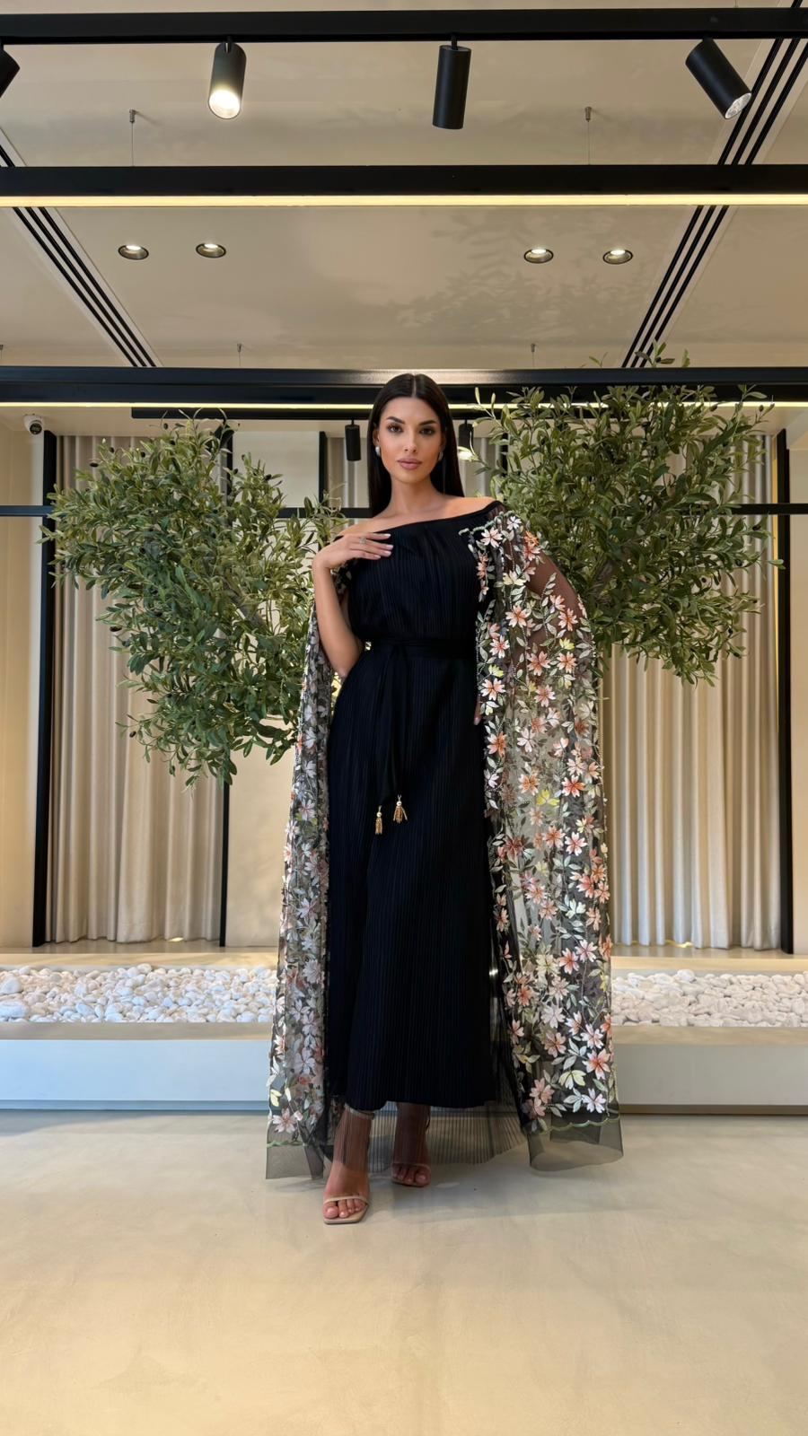 Floral Cape Sleeves Jelwa Kaftan