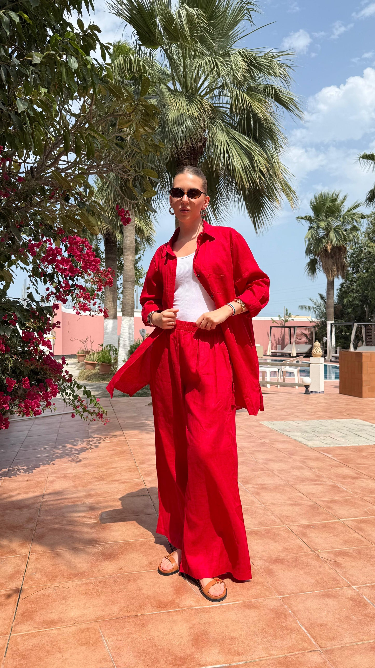 TT Summer Linen Set-Red