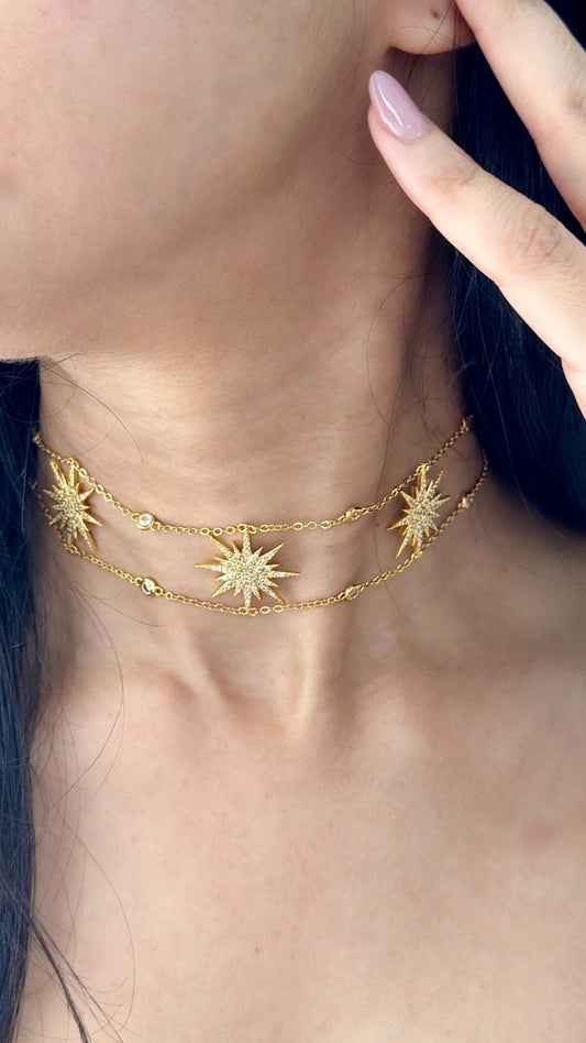 Starburst golden choker