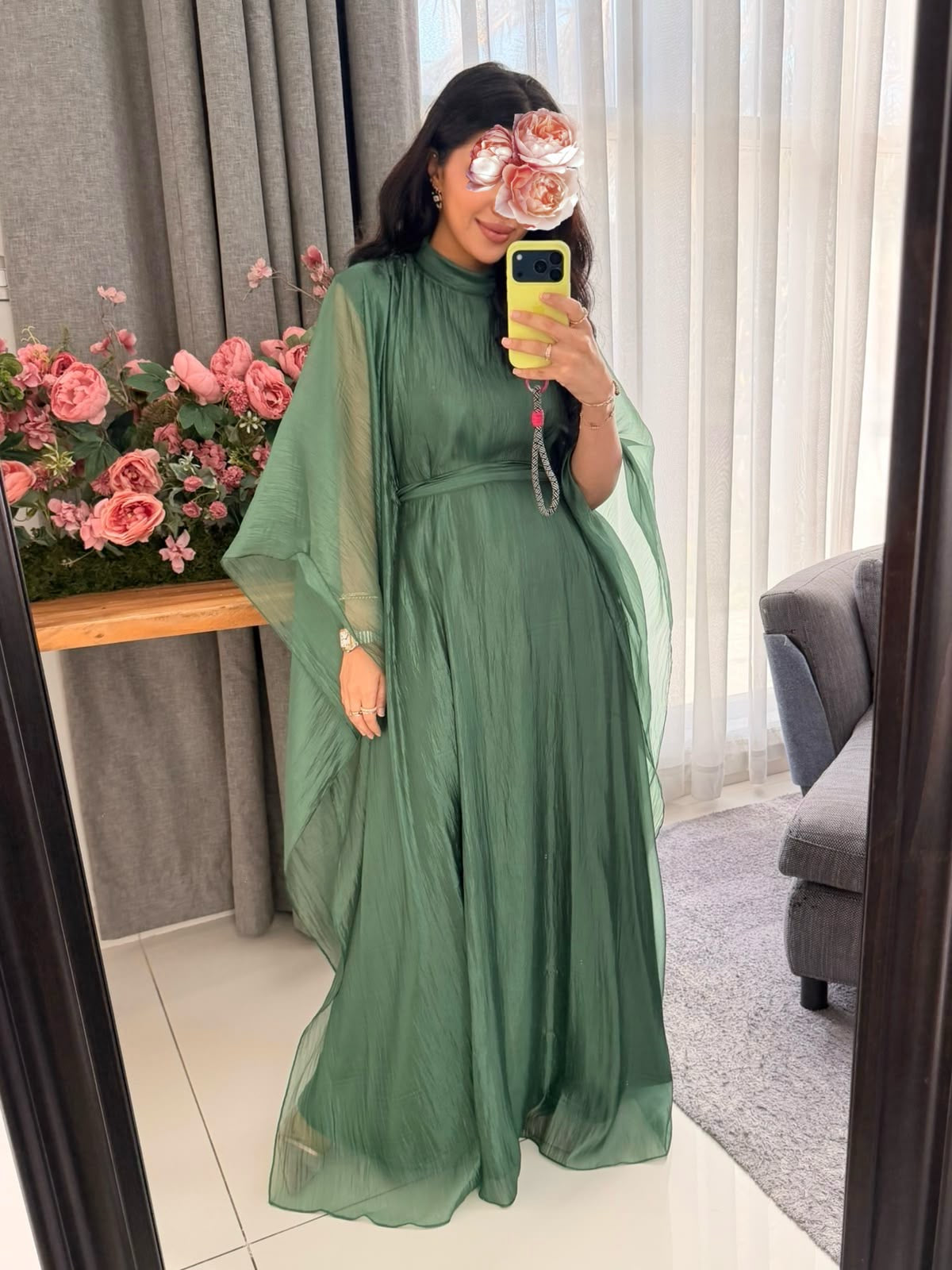 Organza Flow  - Tealish Green