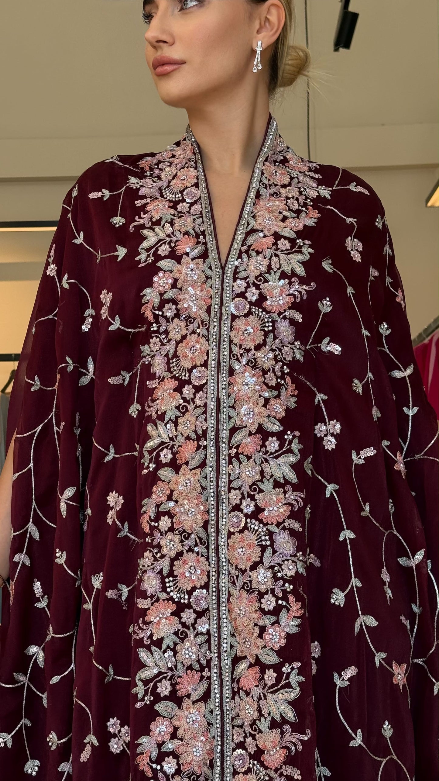 Cape Jelwa Kaftan -Maroon