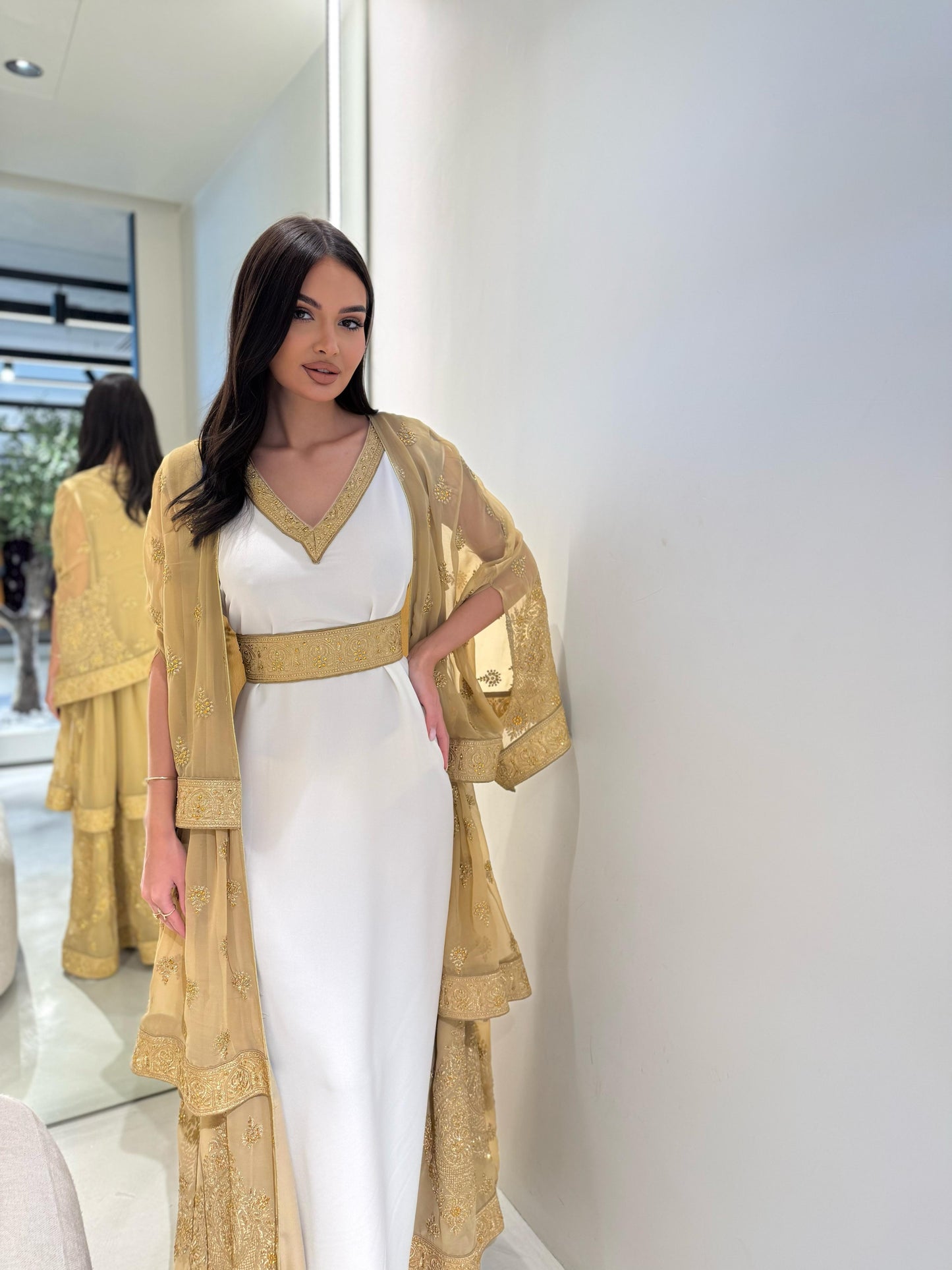 Triple Layer Cape Bisht-Beige