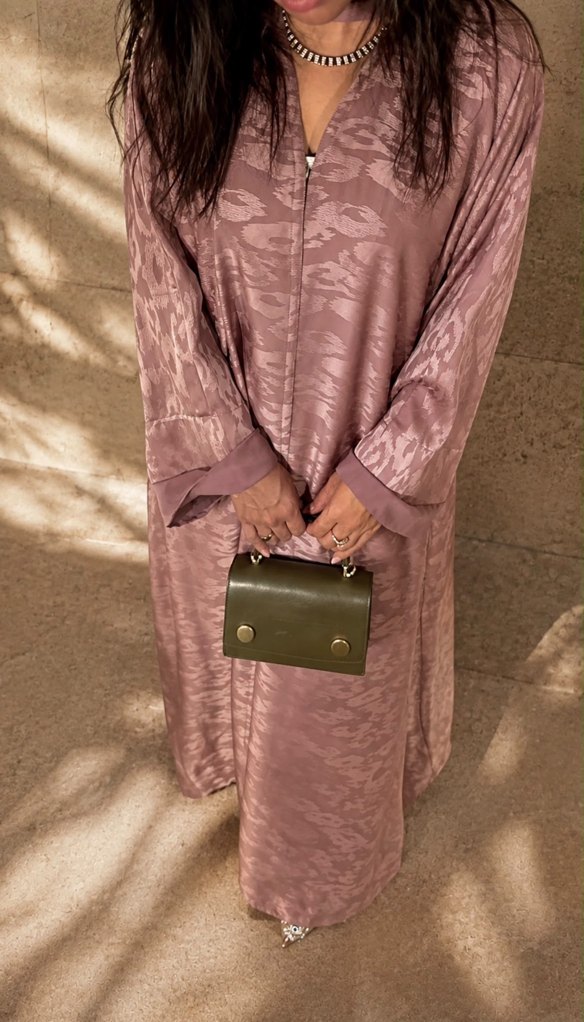 Silk Abaya -Nude