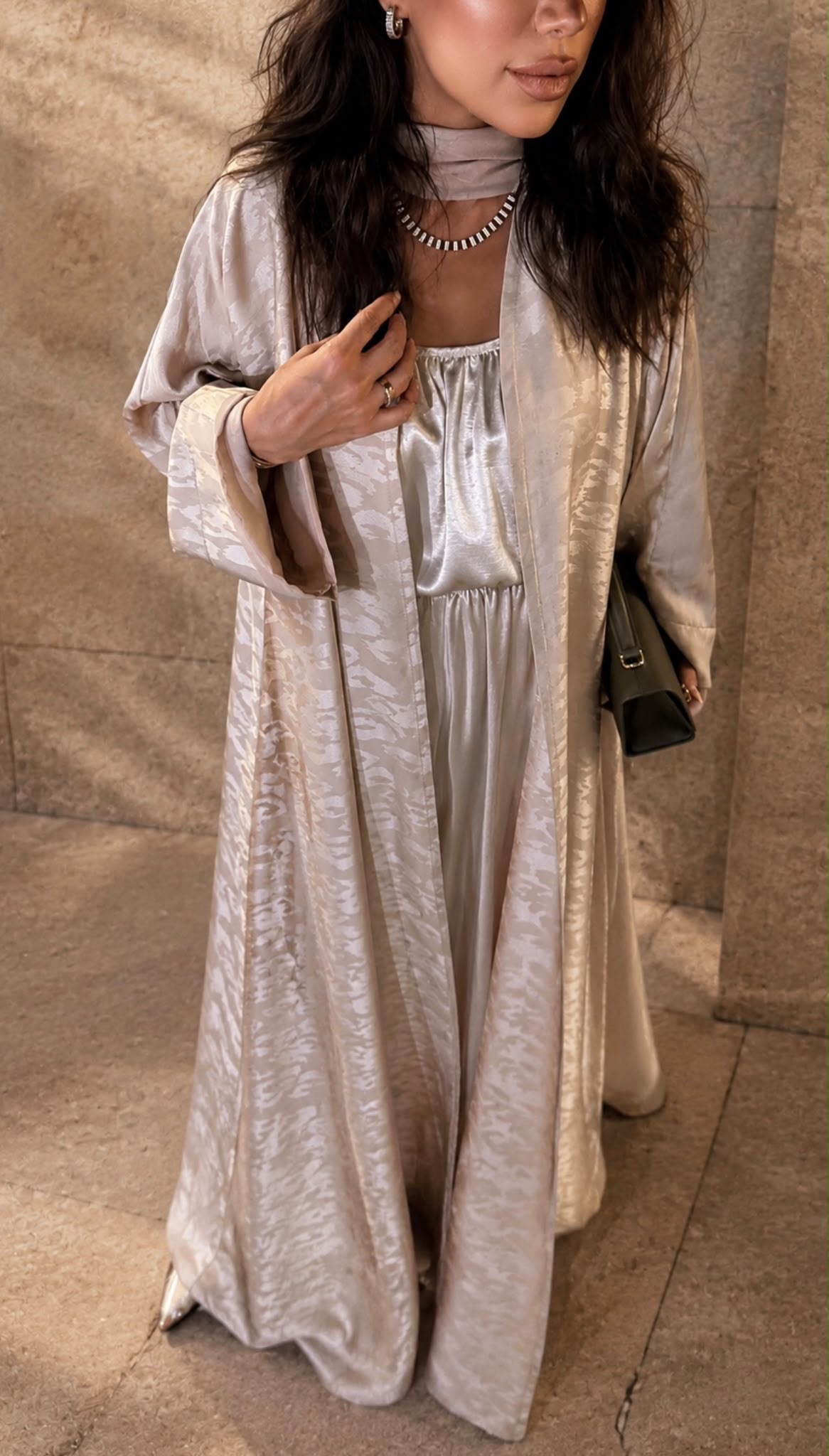 Silk Abaya -cream