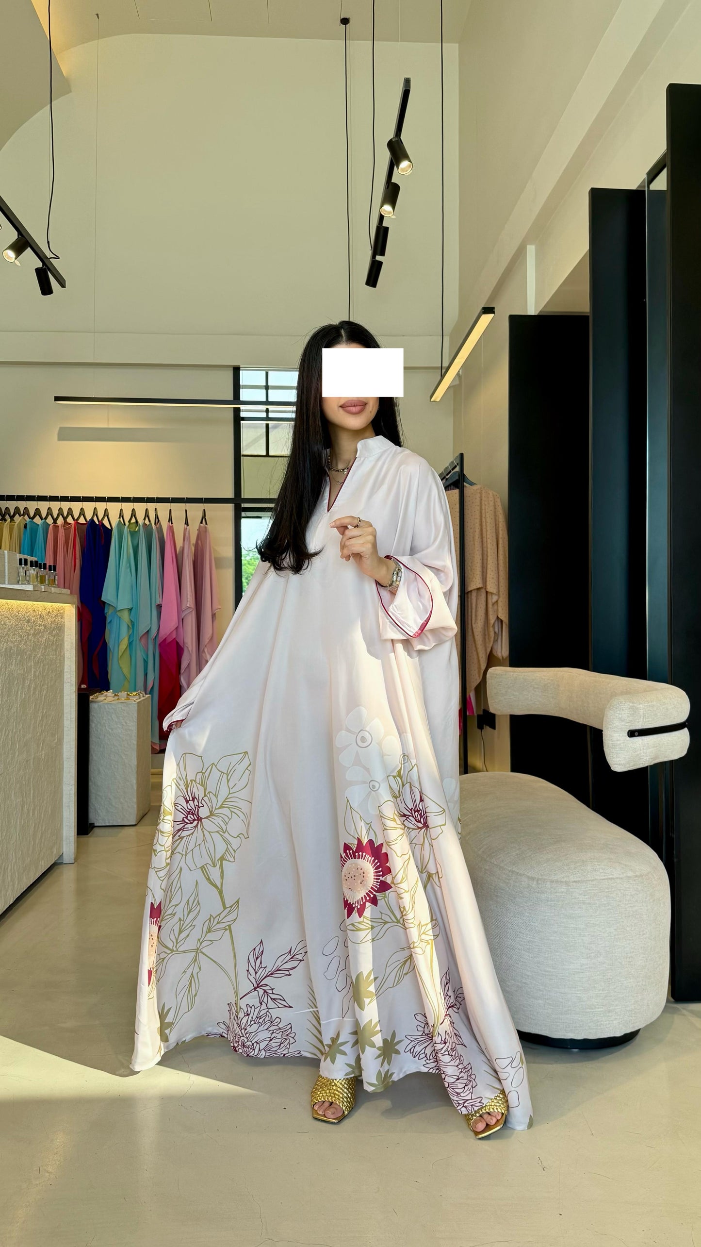 Summer floral kaftan  - Simply Fluer - Beige