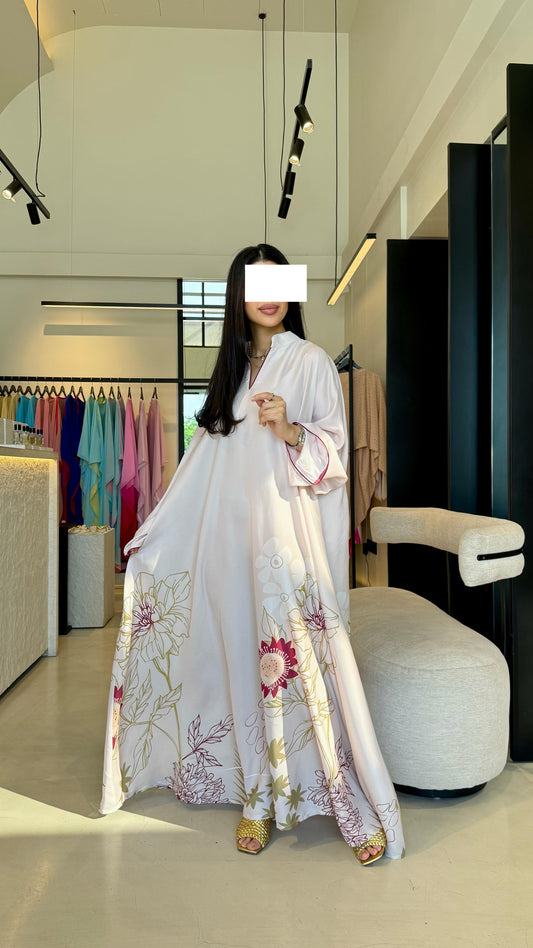 Summer floral kaftan  - Simply Fluer - Beige