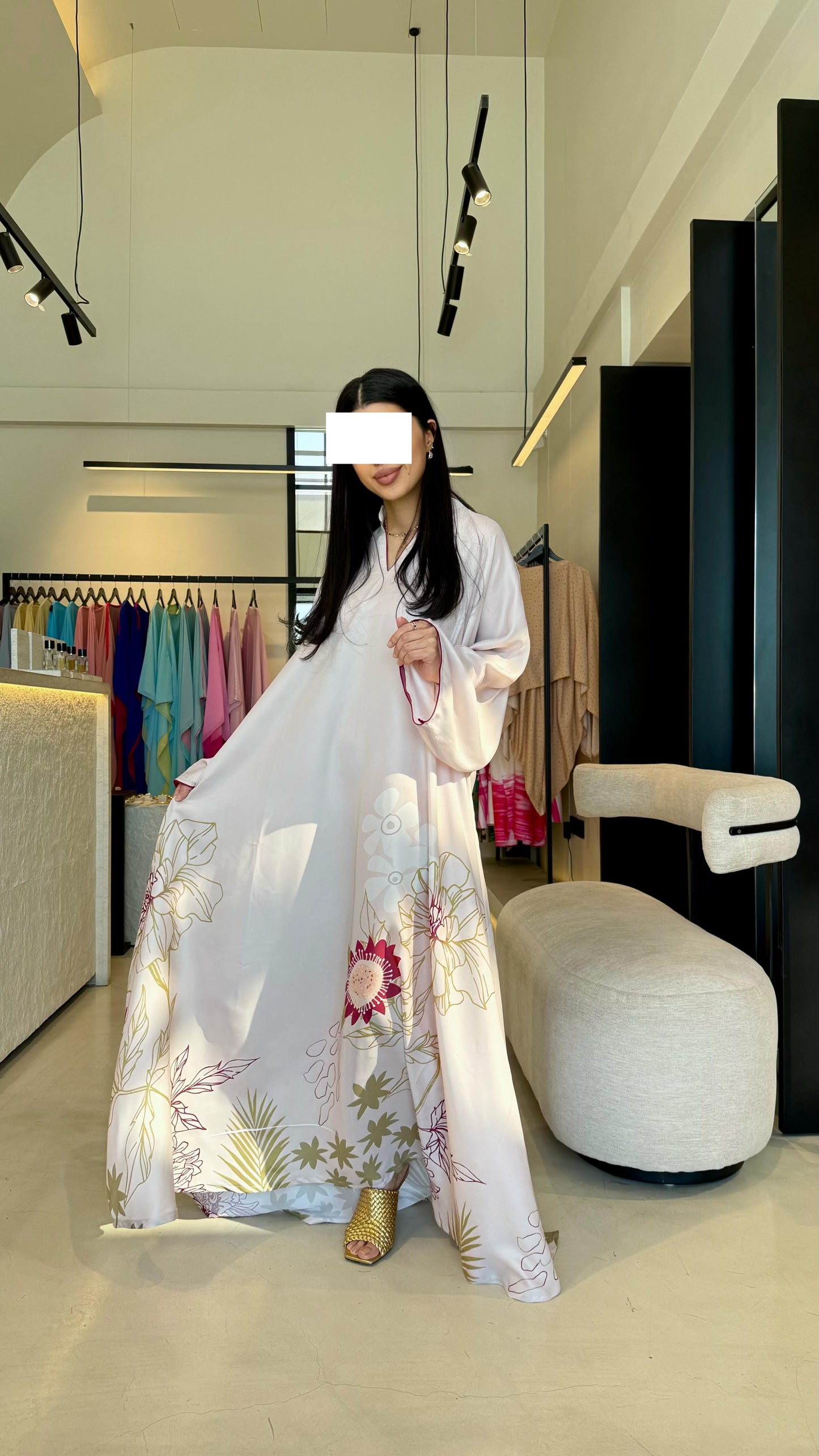 Summer floral kaftan  - Simply Fluer - Beige