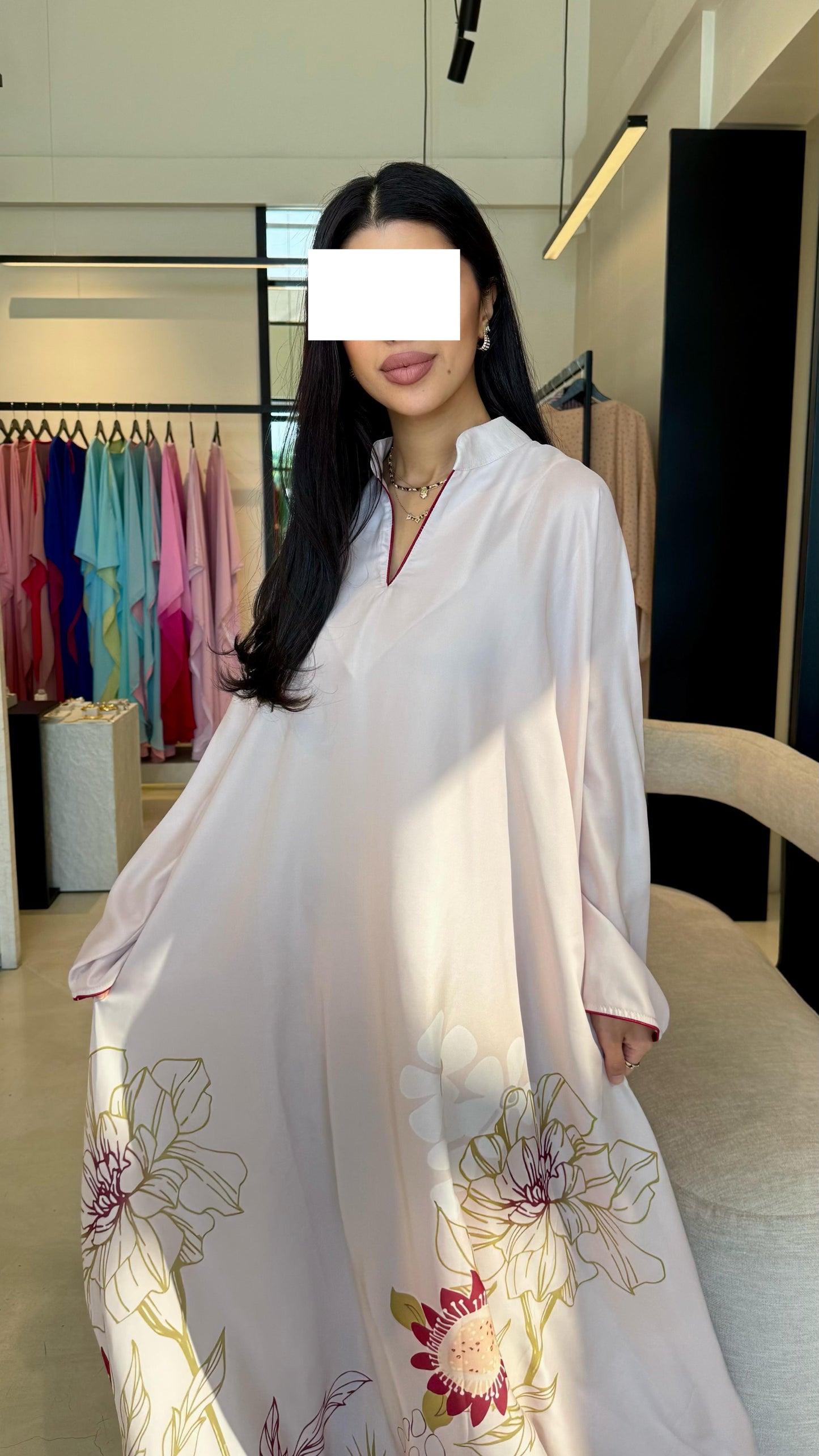 Summer floral kaftan  - Simply Fluer - Beige