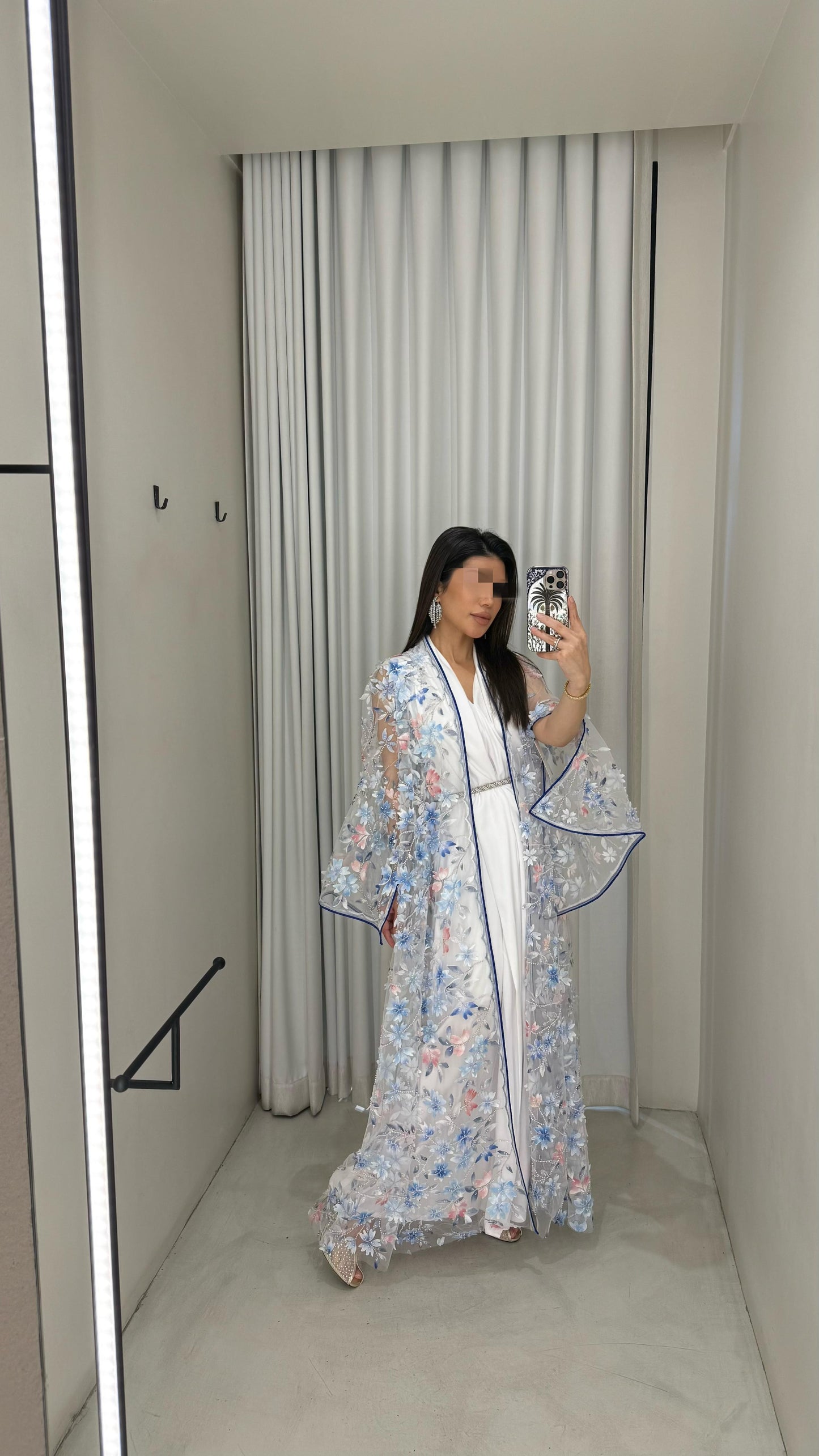 Florals Bisht Set - Blue